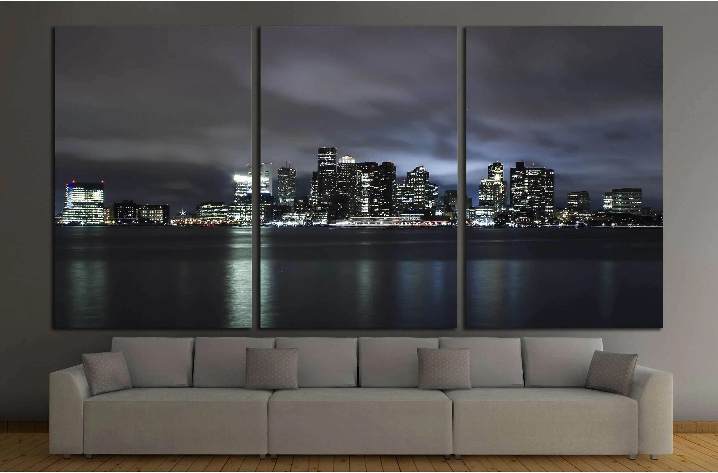 Boston nights №1769 Ready to Hang Canvas Print - Zellart Canvas Prints ALL_Products, s-1769