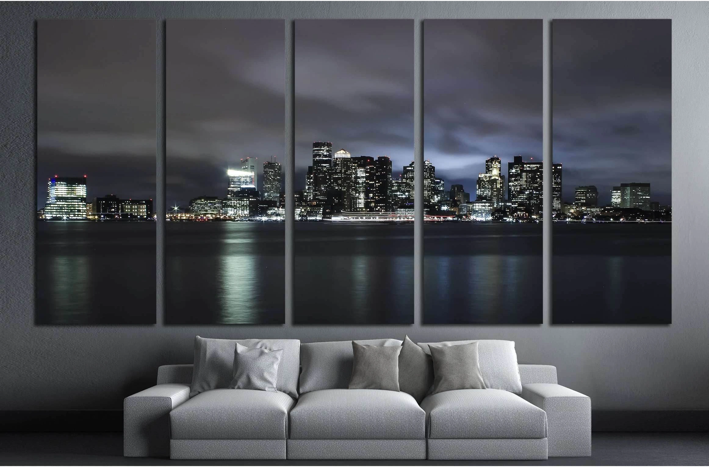 Boston nights №1769 Ready to Hang Canvas Print - Zellart Canvas Prints ALL_Products, s-1769