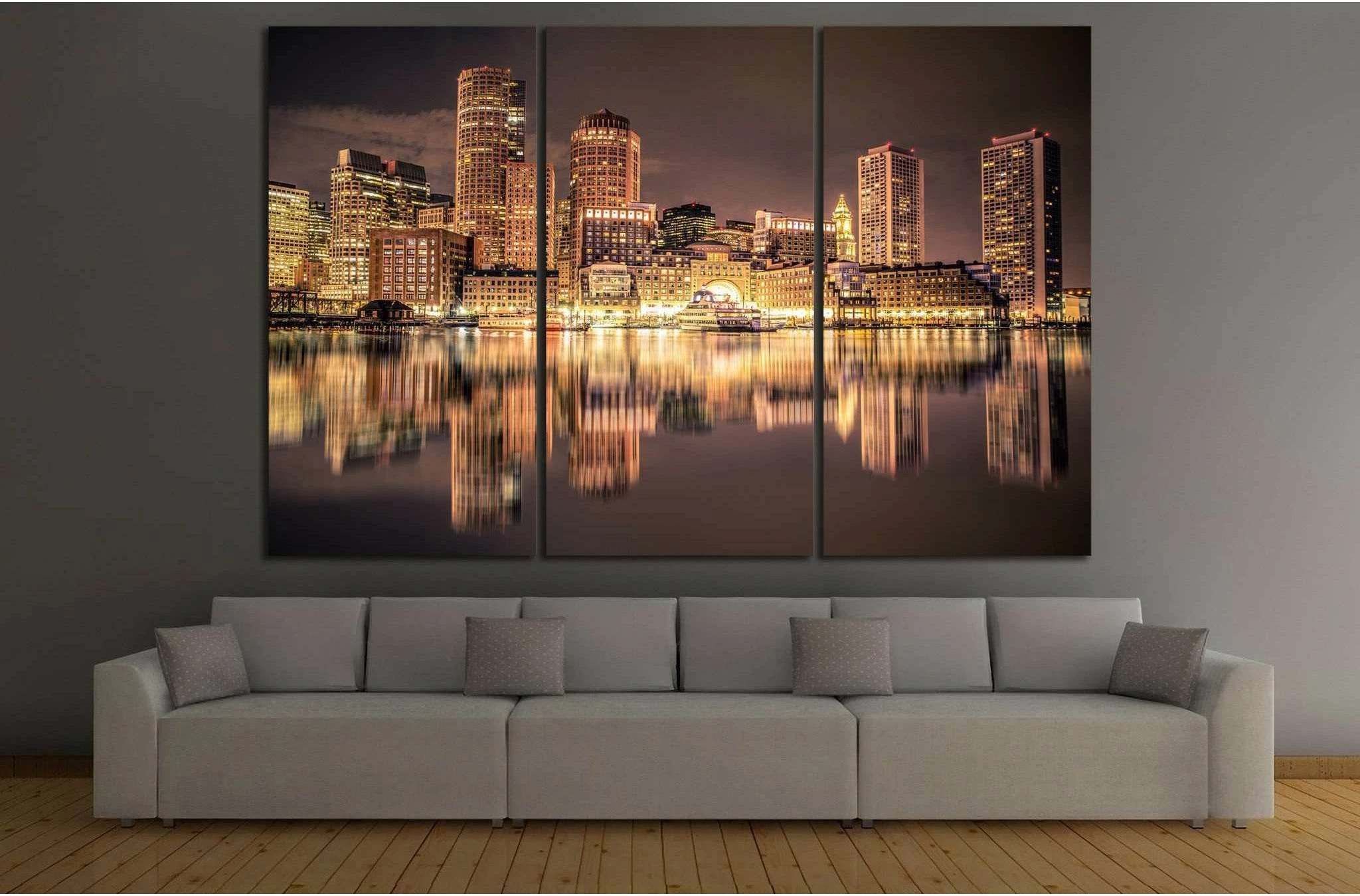 Boston Skyline №126 Ready to Hang Canvas Print - Zellart Canvas Prints ALL_Products, wd-126