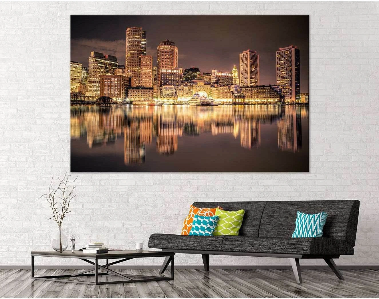 Boston Skyline №126 Ready to Hang Canvas Print - Zellart Canvas Prints ALL_Products, wd-126
