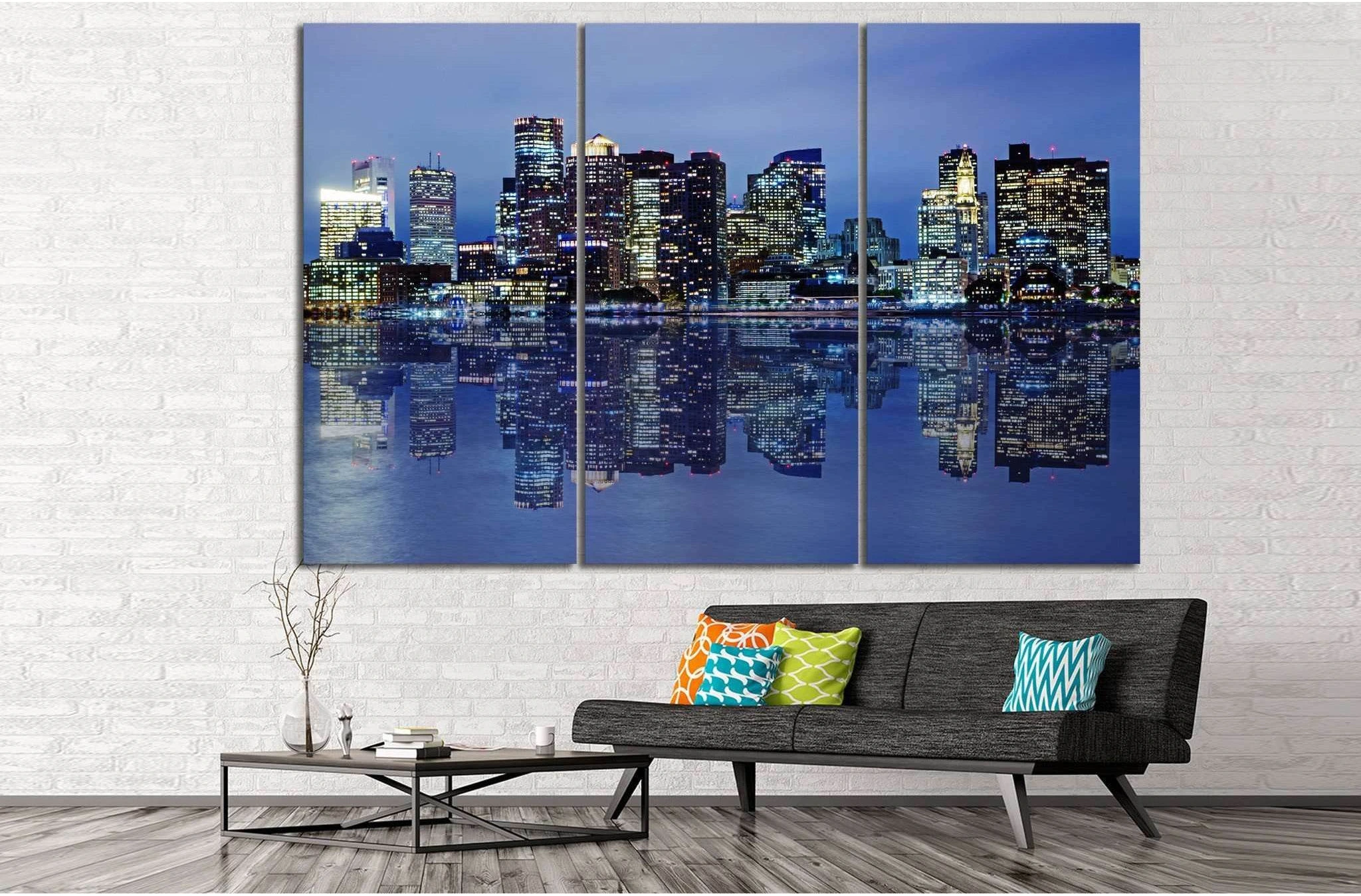 Boston Skyline №129 Ready to Hang Canvas Print - Zellart Canvas Prints ALL_Products, wd-129