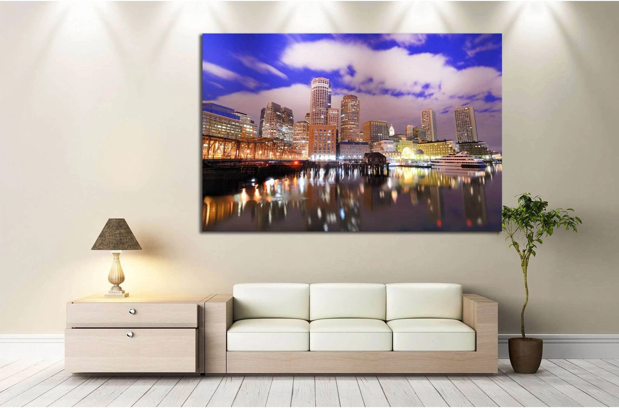 Boston Skyscraper №128 Ready to Hang Canvas Print - Zellart Canvas Prints ALL_Products, wd-128