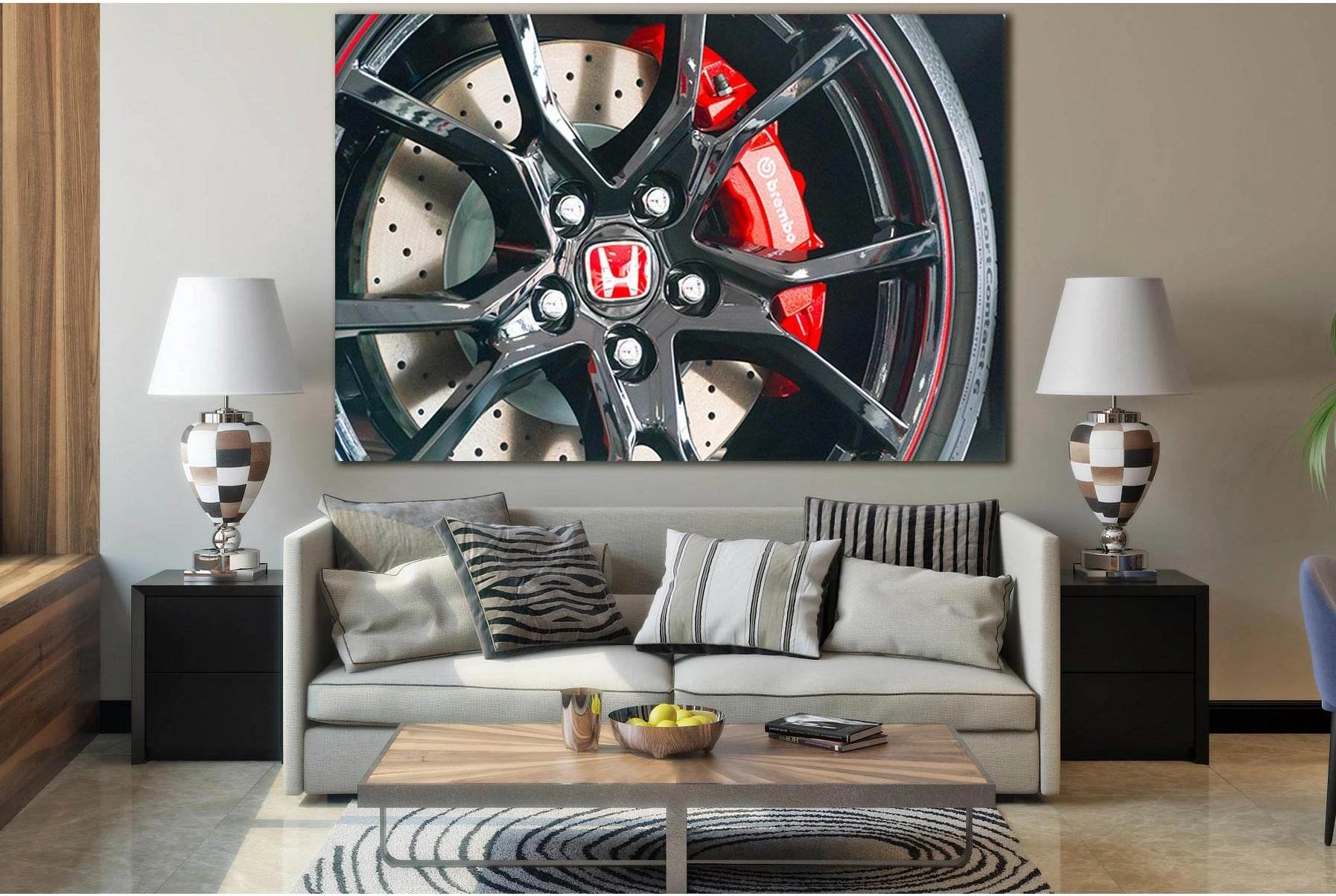Brake Kit From Honda №SL741 Ready to Hang Canvas Print - Zellart Canvas Prints 0new, ALL_Products, Engine, Engines Wall Art