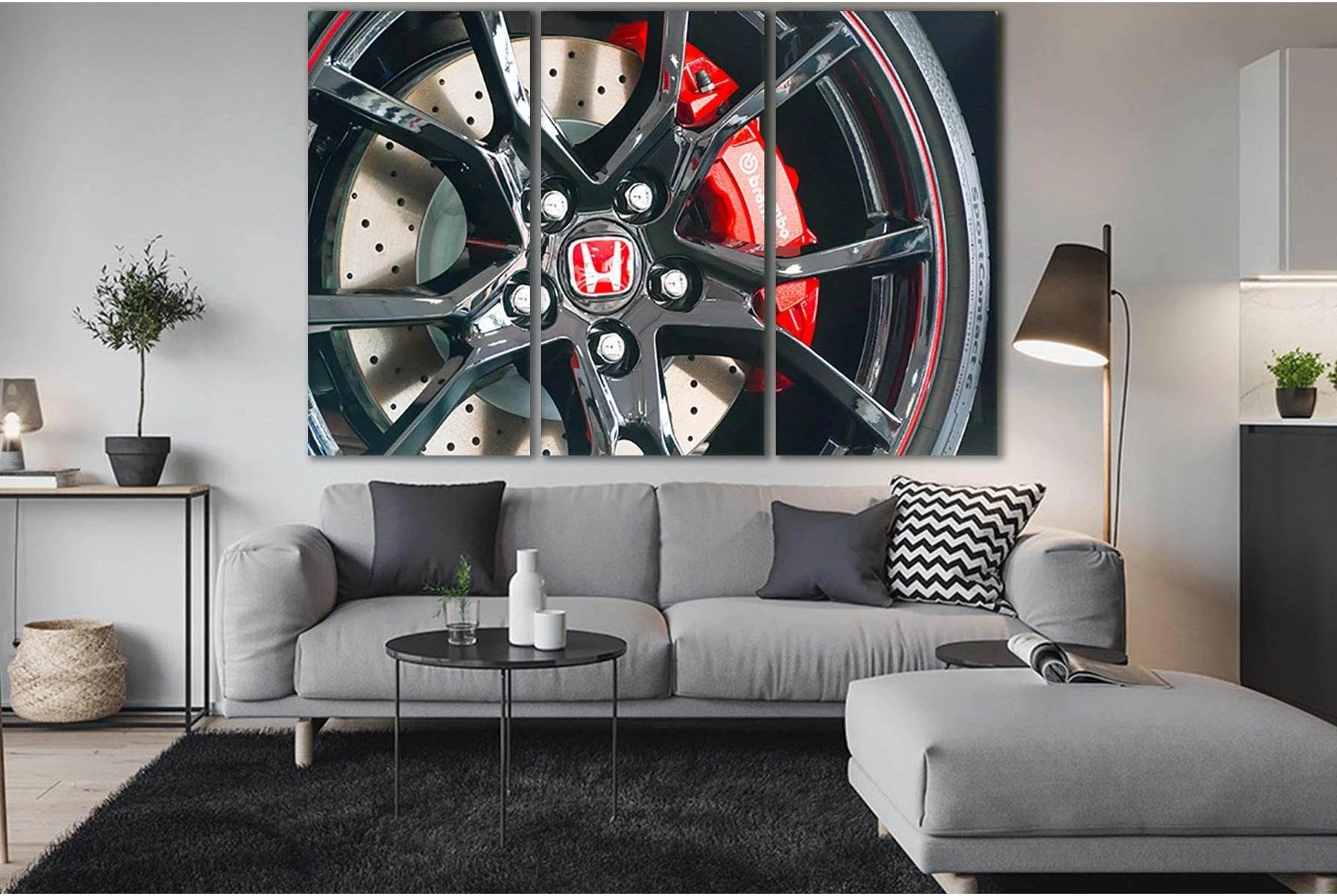 Brake Kit From Honda №SL741 Ready to Hang Canvas Print - Zellart Canvas Prints 0new, ALL_Products, Engine, Engines Wall Art