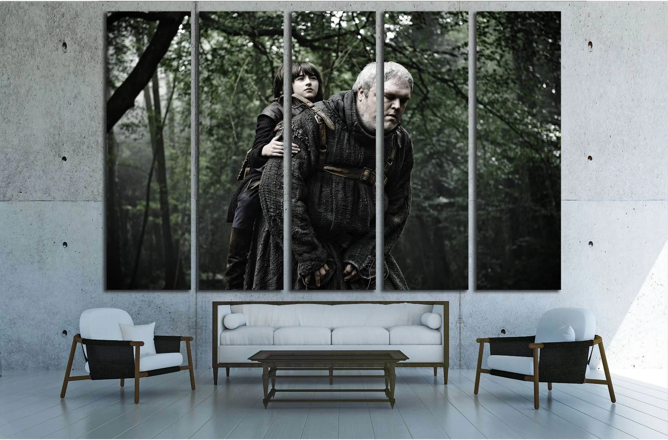 bran stark and hodor №3333 Ready to Hang Canvas Print - Zellart Canvas Prints ALL_Products, s-3333