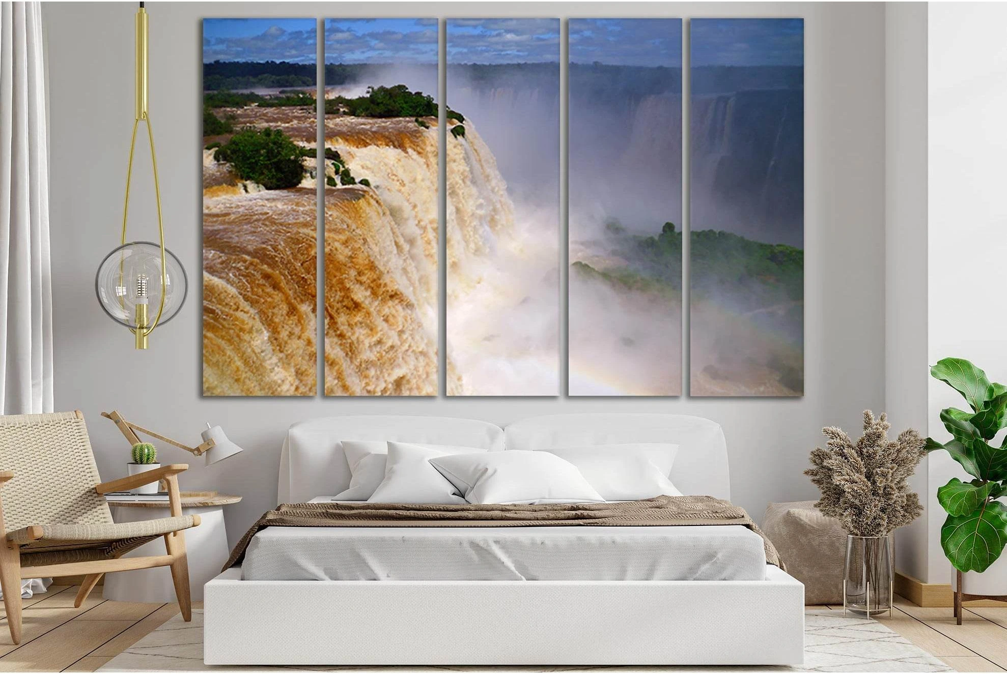 Brazil Iguazu Falls №SL445 Ready to Hang Canvas Print - Zellart Canvas Prints 0new, ALL_Products, Waterfall, Waterfall Wall Art