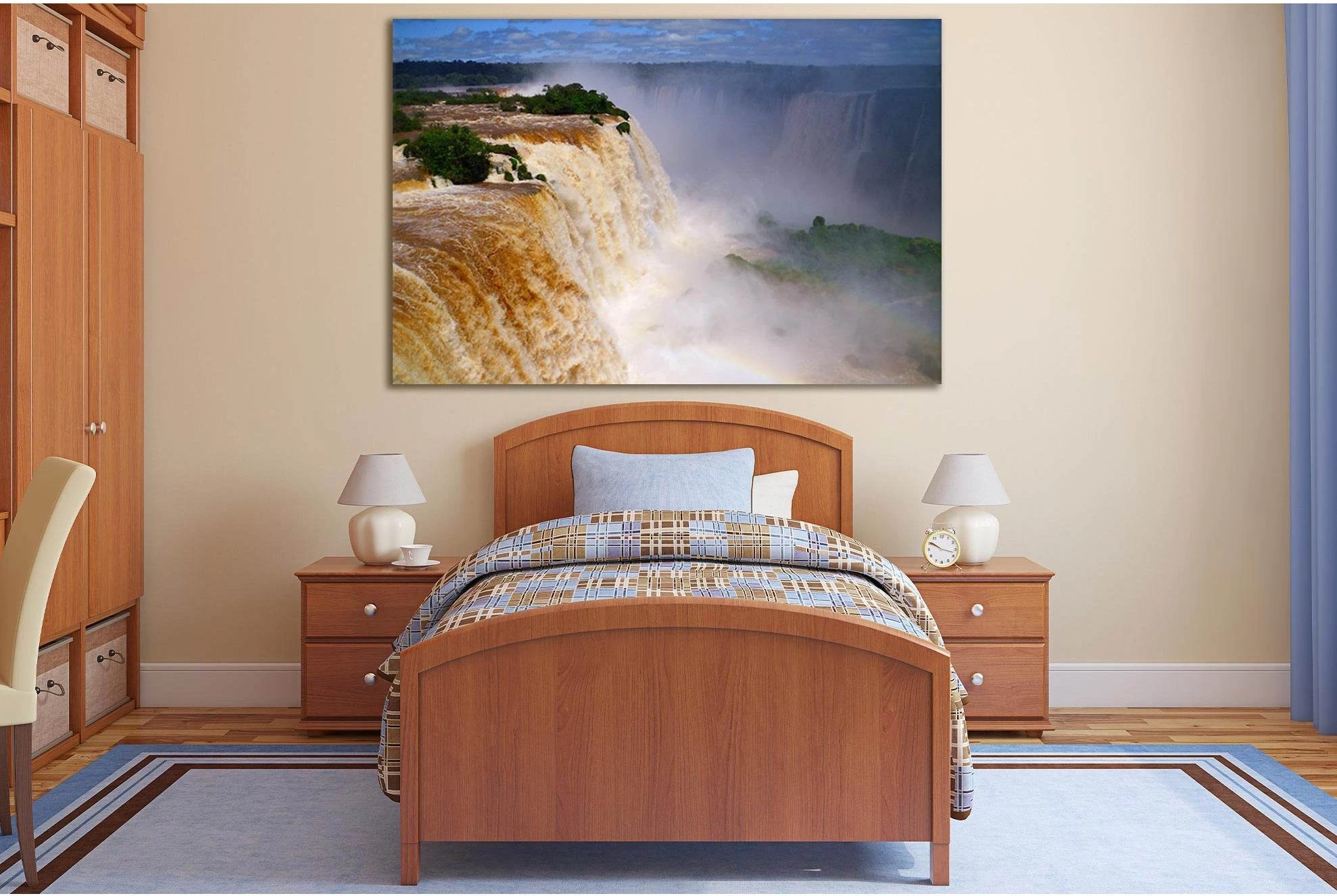 Brazil Iguazu Falls №SL445 Ready to Hang Canvas Print - Zellart Canvas Prints 0new, ALL_Products, Waterfall, Waterfall Wall Art