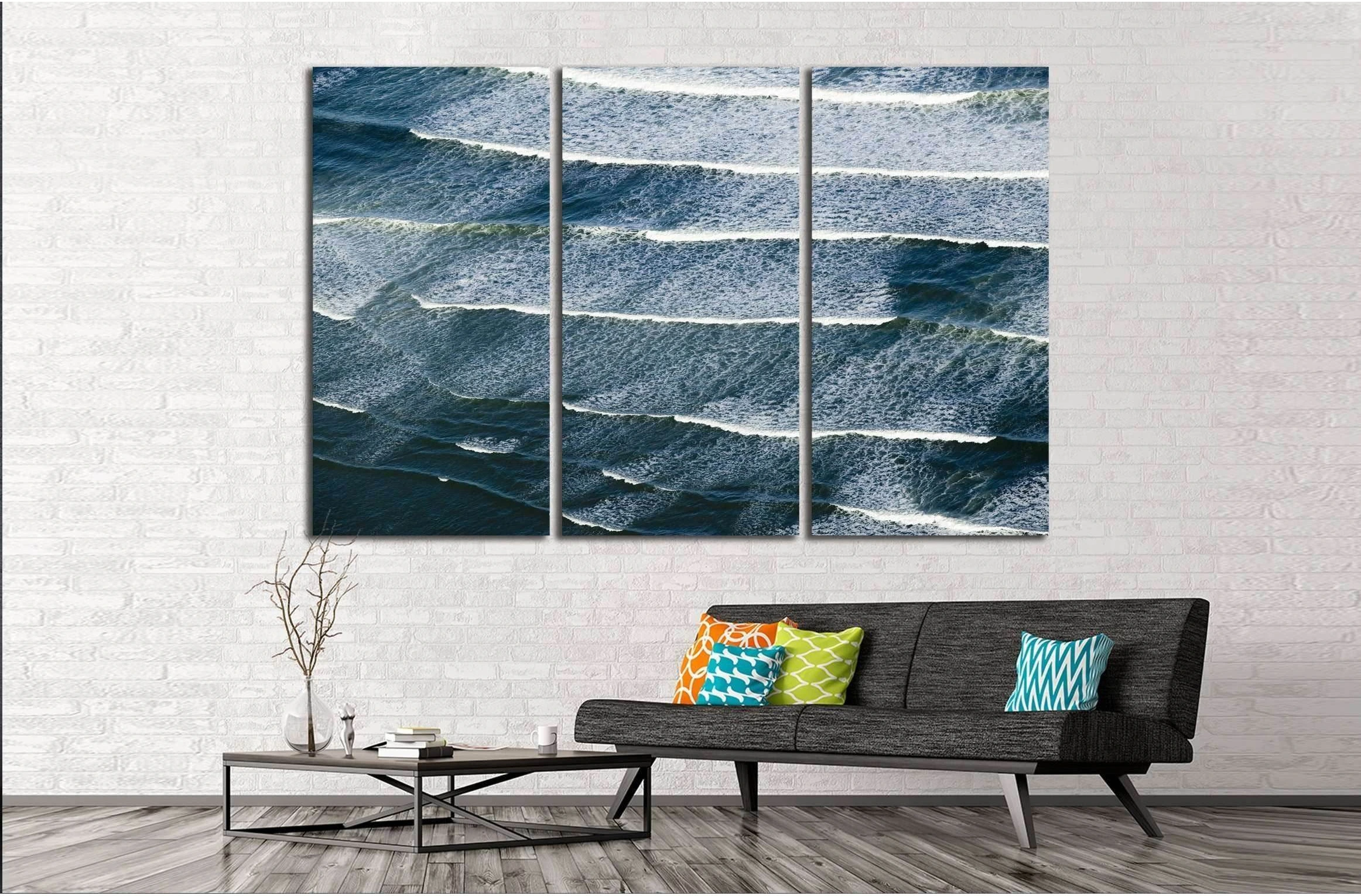 Breaking ocean waves south of Portland, Maine №2543 Ready to Hang Canvas Print - Zellart Canvas Prints ALL_Products, s-2543