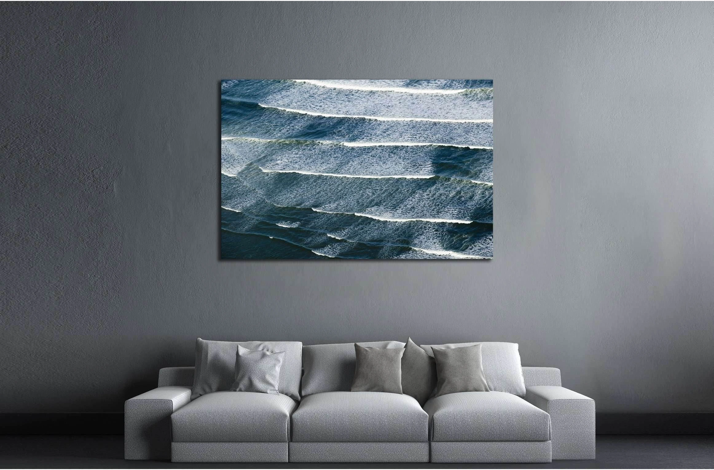 Breaking ocean waves south of Portland, Maine №2543 Ready to Hang Canvas Print - Zellart Canvas Prints ALL_Products, s-2543