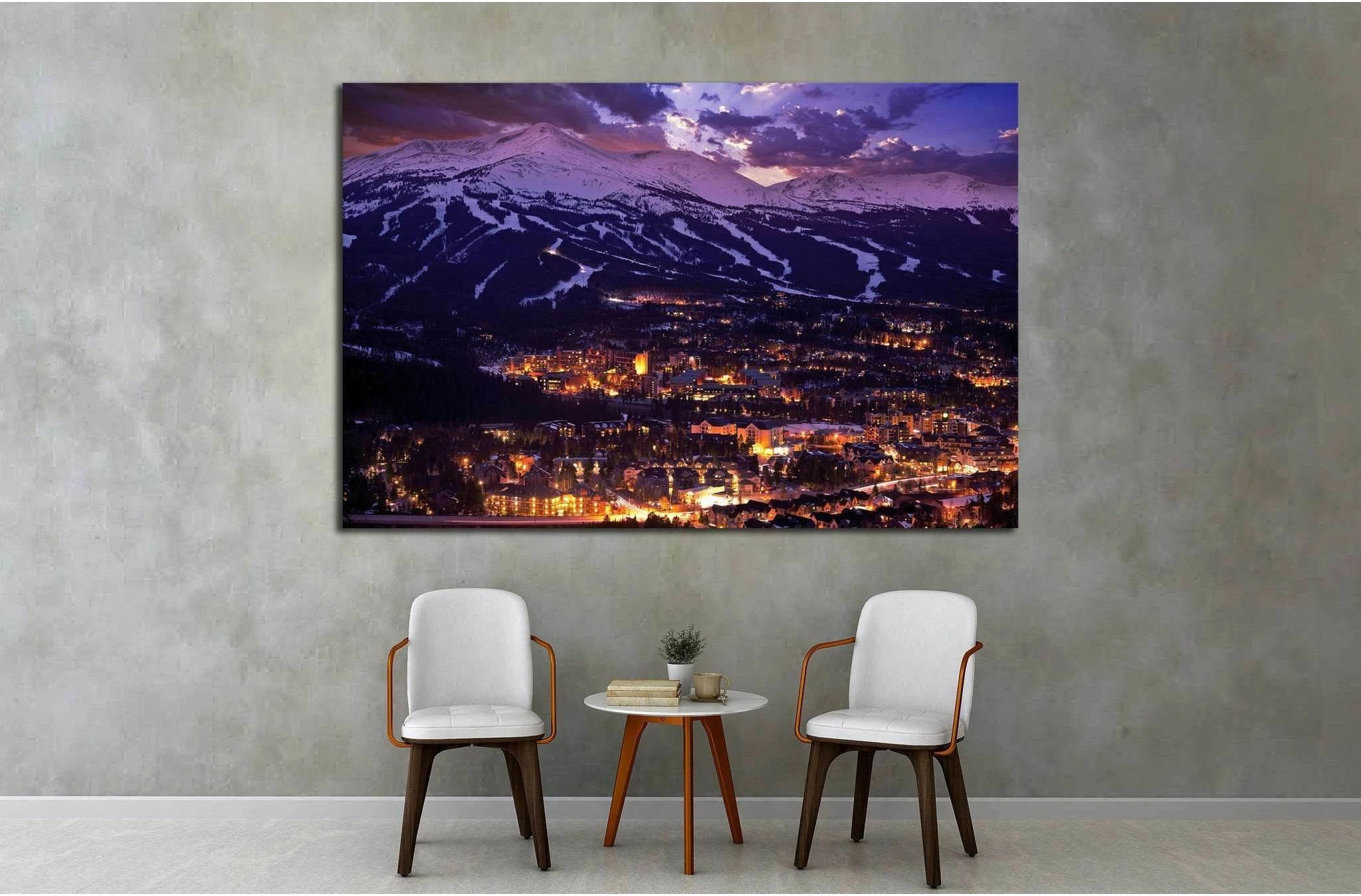 Breckenridge Winter Sunset, Breckenridge, Colorado №1627 Ready to Hang Canvas Print - Zellart Canvas Prints ALL_Products, s-1627