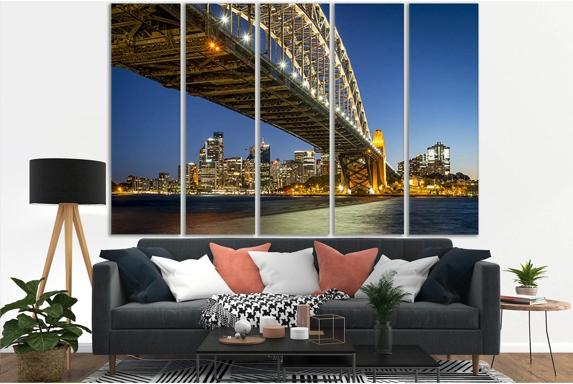 Bridge In Australia Bottom View №SL1136 Ready to Hang Canvas Print - Zellart Canvas Prints 0new, ALL_Products, Bridges Wall Art