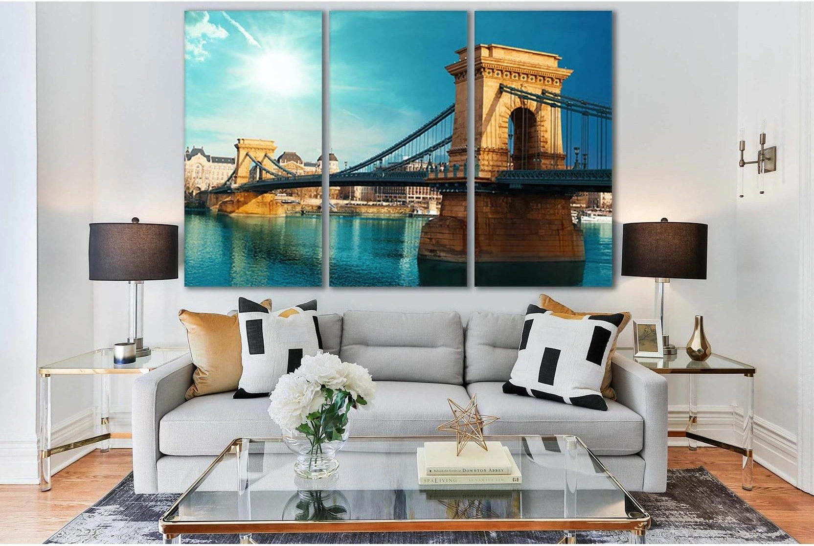 Bridge In Budapest Hungary №SL1134 Ready to Hang Canvas Print - Zellart Canvas Prints 0new, ALL_Products, Bridges Wall Art
