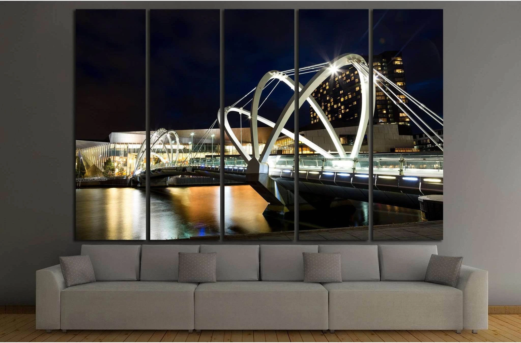 Bridge in Melbourne, Australia №818 Ready to Hang Canvas Print - Zellart Canvas Prints ALL_Products, s-818