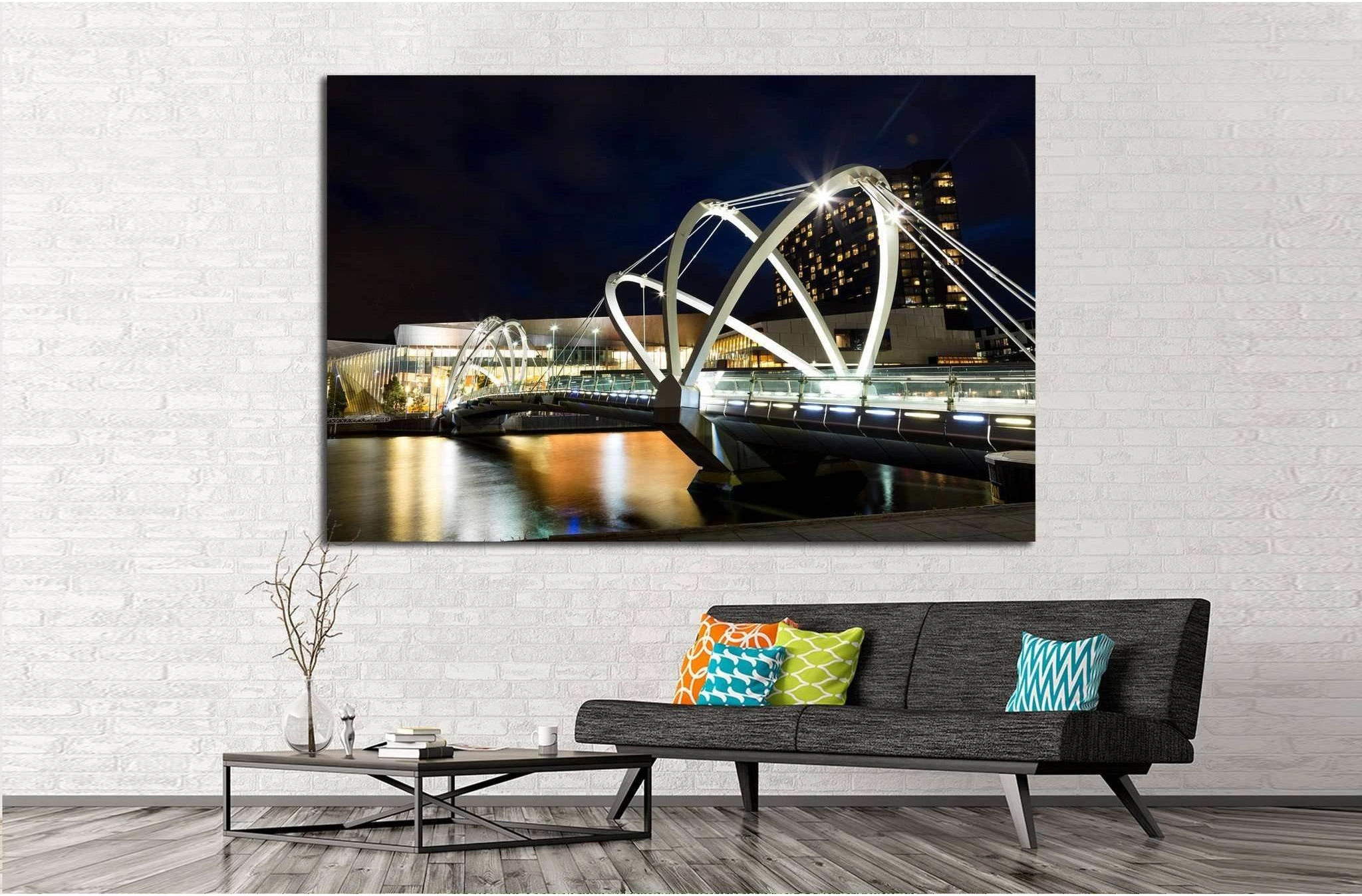 Bridge in Melbourne, Australia №818 Ready to Hang Canvas Print - Zellart Canvas Prints ALL_Products, s-818