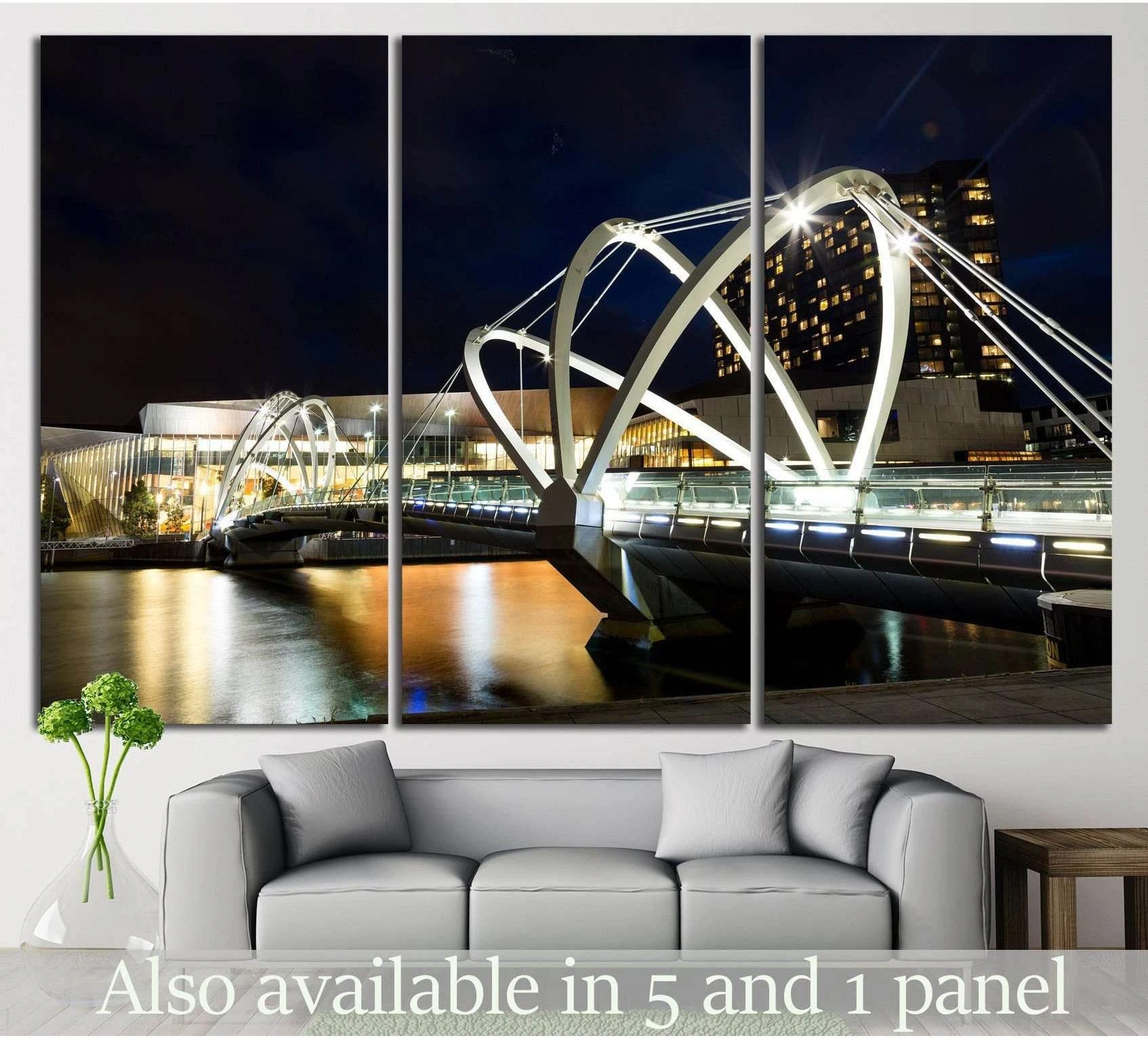 Bridge in Melbourne, Australia №818 Ready to Hang Canvas Print - Zellart Canvas Prints ALL_Products, s-818