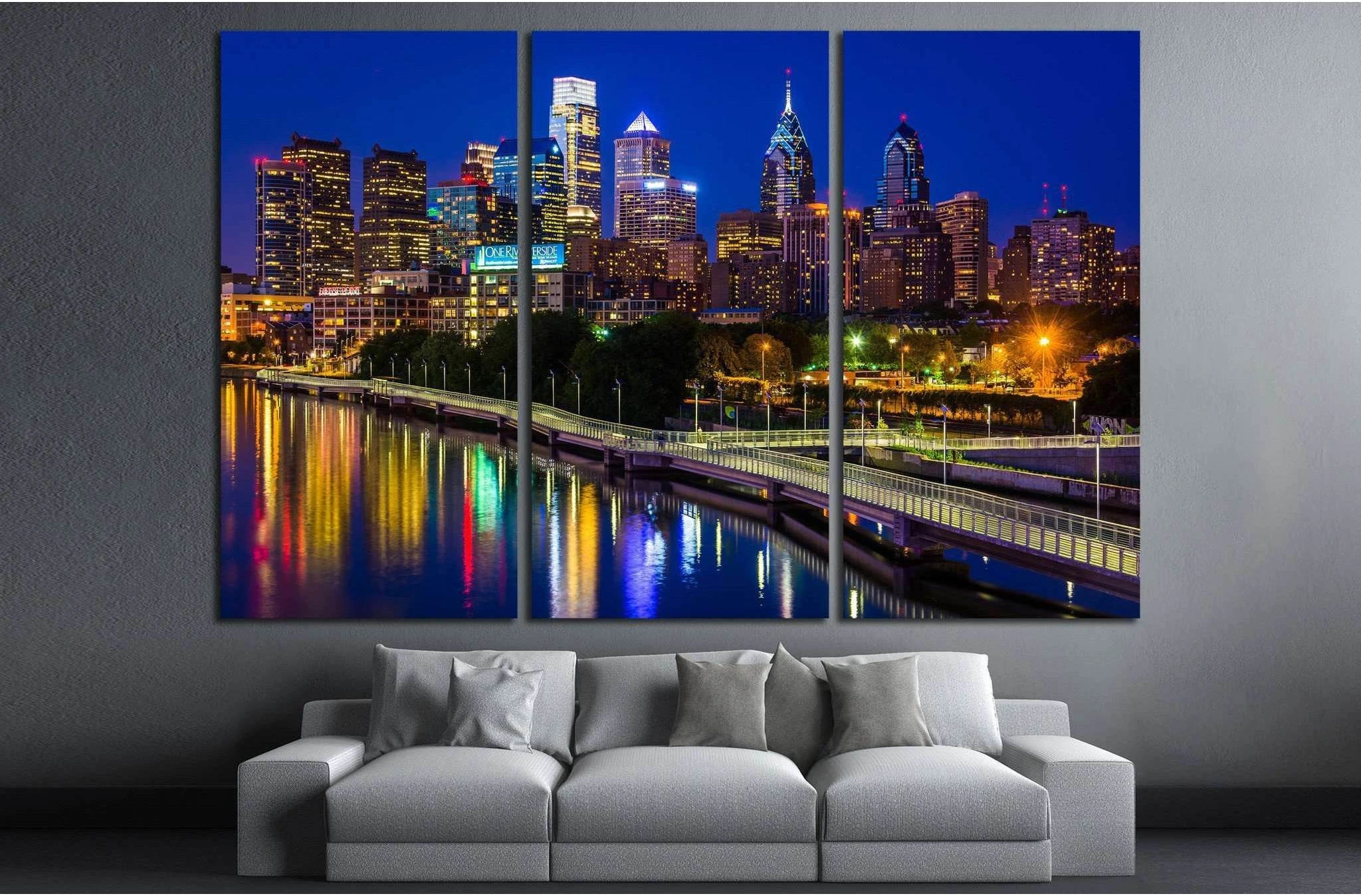 Bridge in Philadelphia, Pennsylvania №898 Ready to Hang Canvas Print - Zellart Canvas Prints ALL_Products, s-898