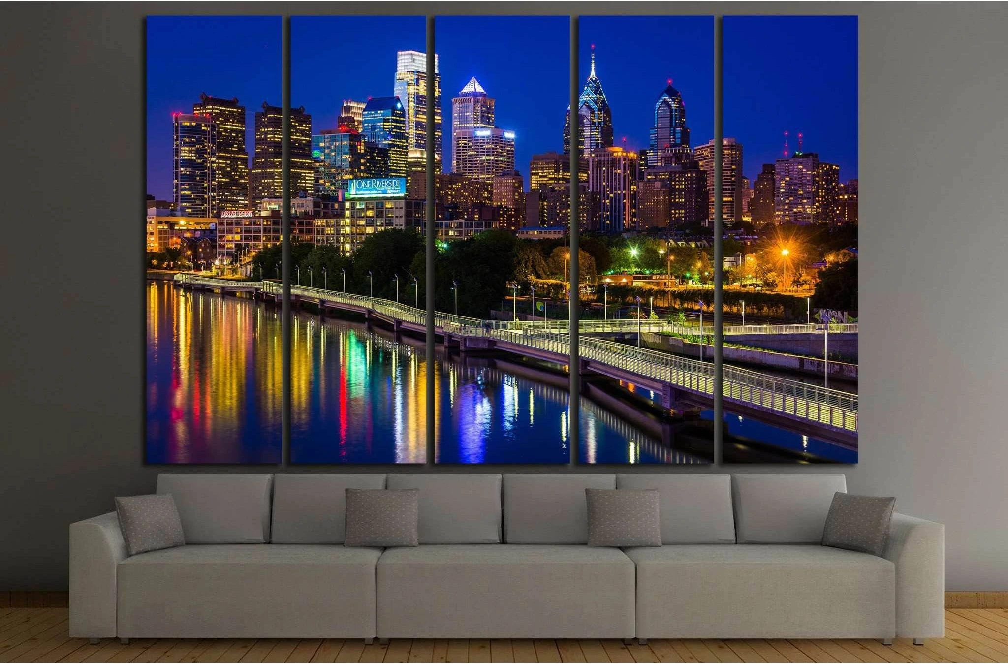 Bridge in Philadelphia, Pennsylvania №898 Ready to Hang Canvas Print - Zellart Canvas Prints ALL_Products, s-898