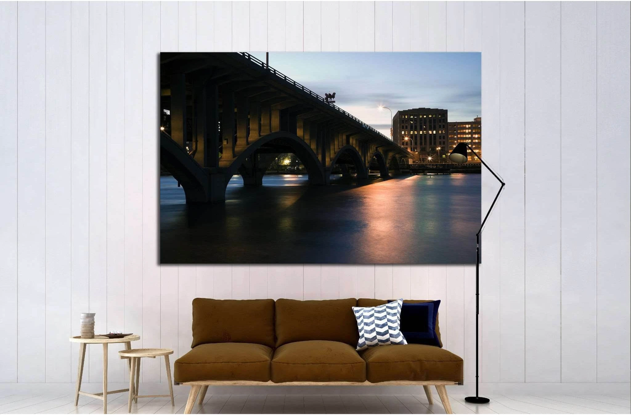 Bridge in Rockford, Illinois, USA №1748 Ready to Hang Canvas Print - Zellart Canvas Prints ALL_Products, s-1748
