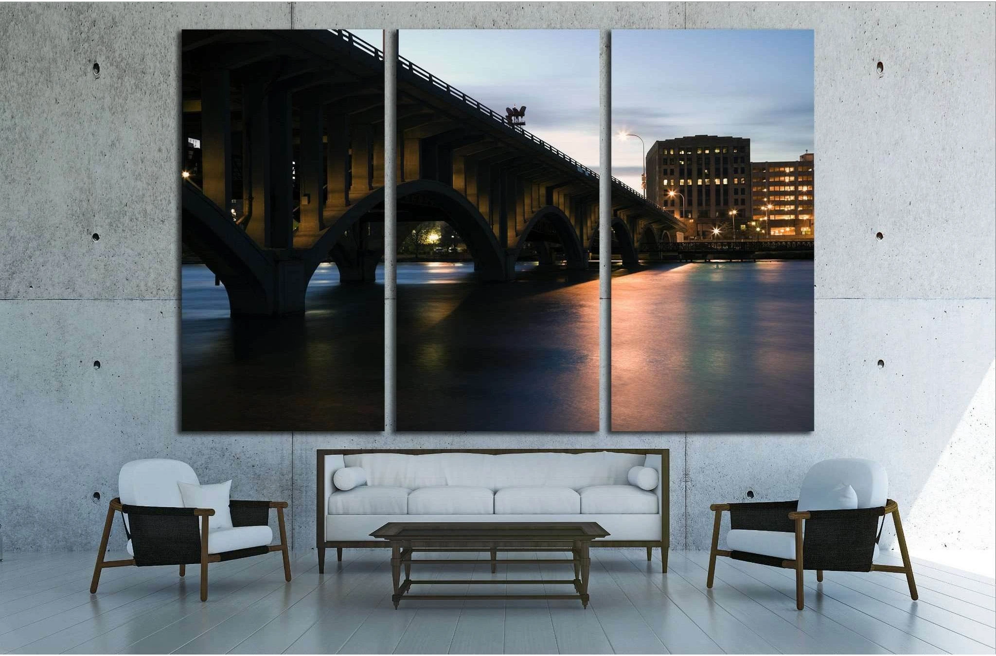 Bridge in Rockford, Illinois, USA №1748 Ready to Hang Canvas Print - Zellart Canvas Prints ALL_Products, s-1748