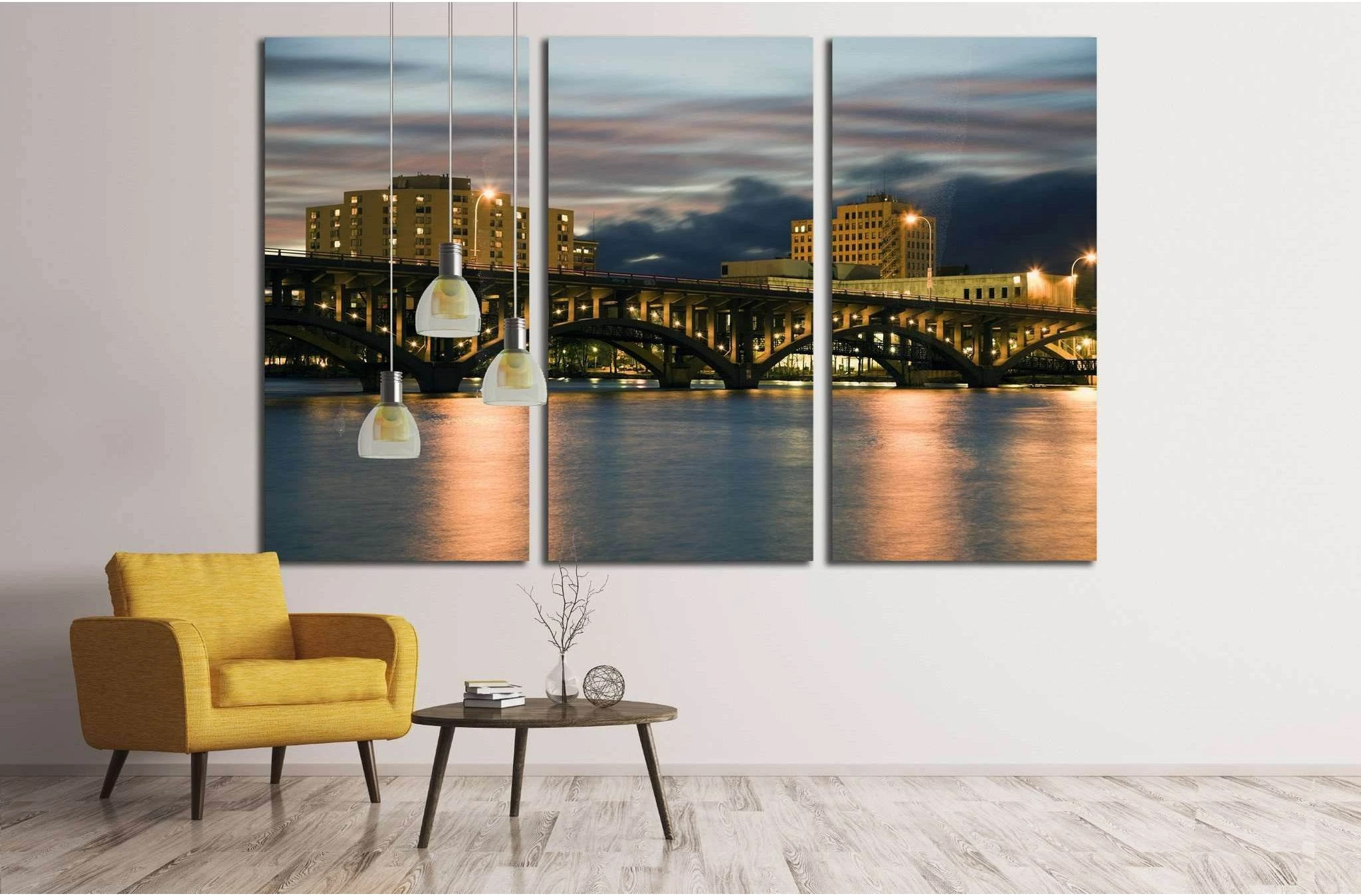 Bridge in Rockford, Illinois, USA №1786 Ready to Hang Canvas Print - Zellart Canvas Prints ALL_Products, s-1786