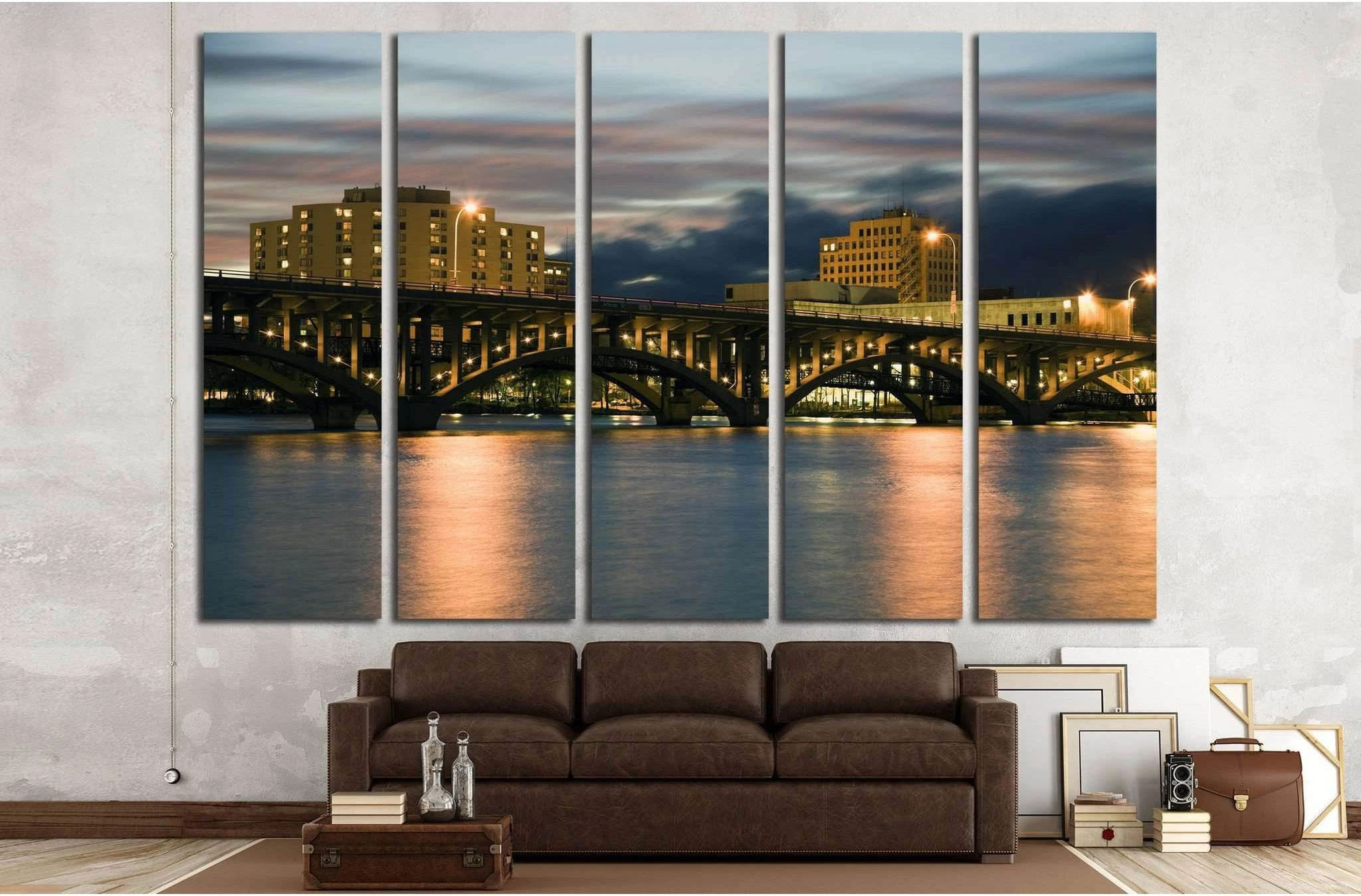 Bridge in Rockford, Illinois, USA №1786 Ready to Hang Canvas Print - Zellart Canvas Prints ALL_Products, s-1786