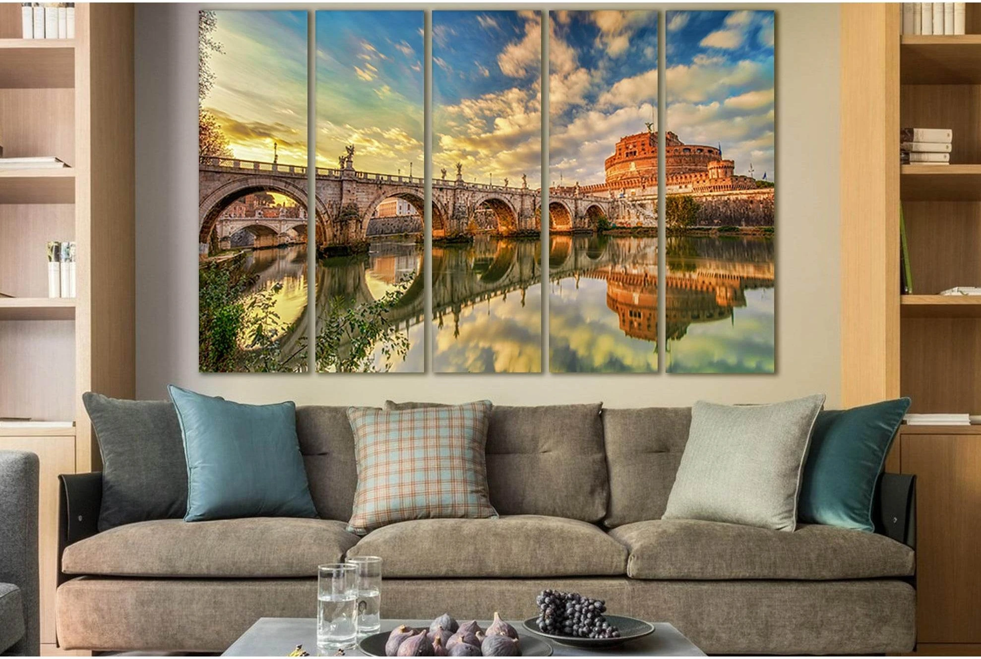 Bridge To Castel Sant Angelo Italy №SL1101 Ready to Hang Canvas Print - Zellart Canvas Prints 0new, ALL_Products, Bridges Wall Art
