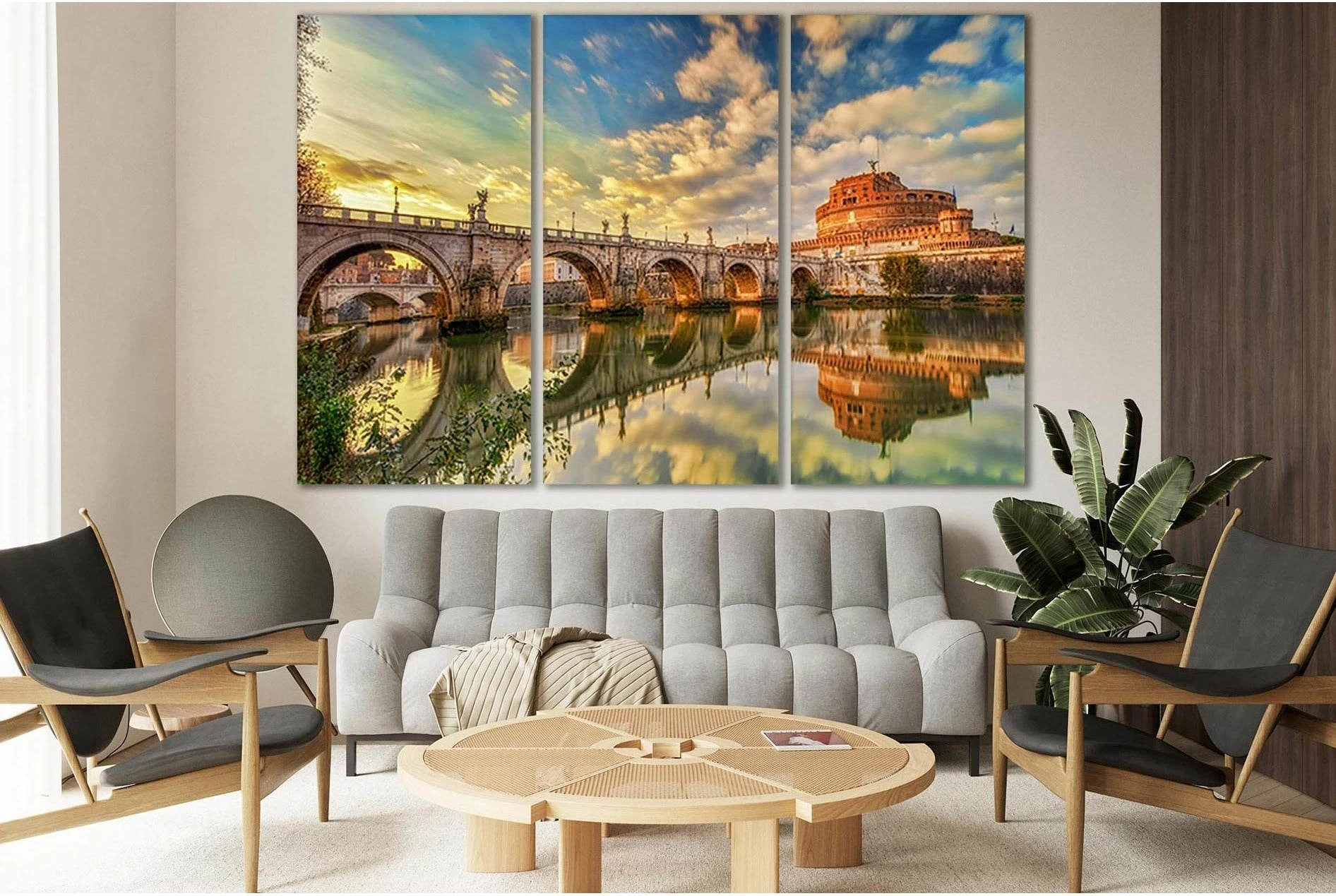 Bridge To Castel Sant Angelo Italy №SL1101 Ready to Hang Canvas Print - Zellart Canvas Prints 0new, ALL_Products, Bridges Wall Art