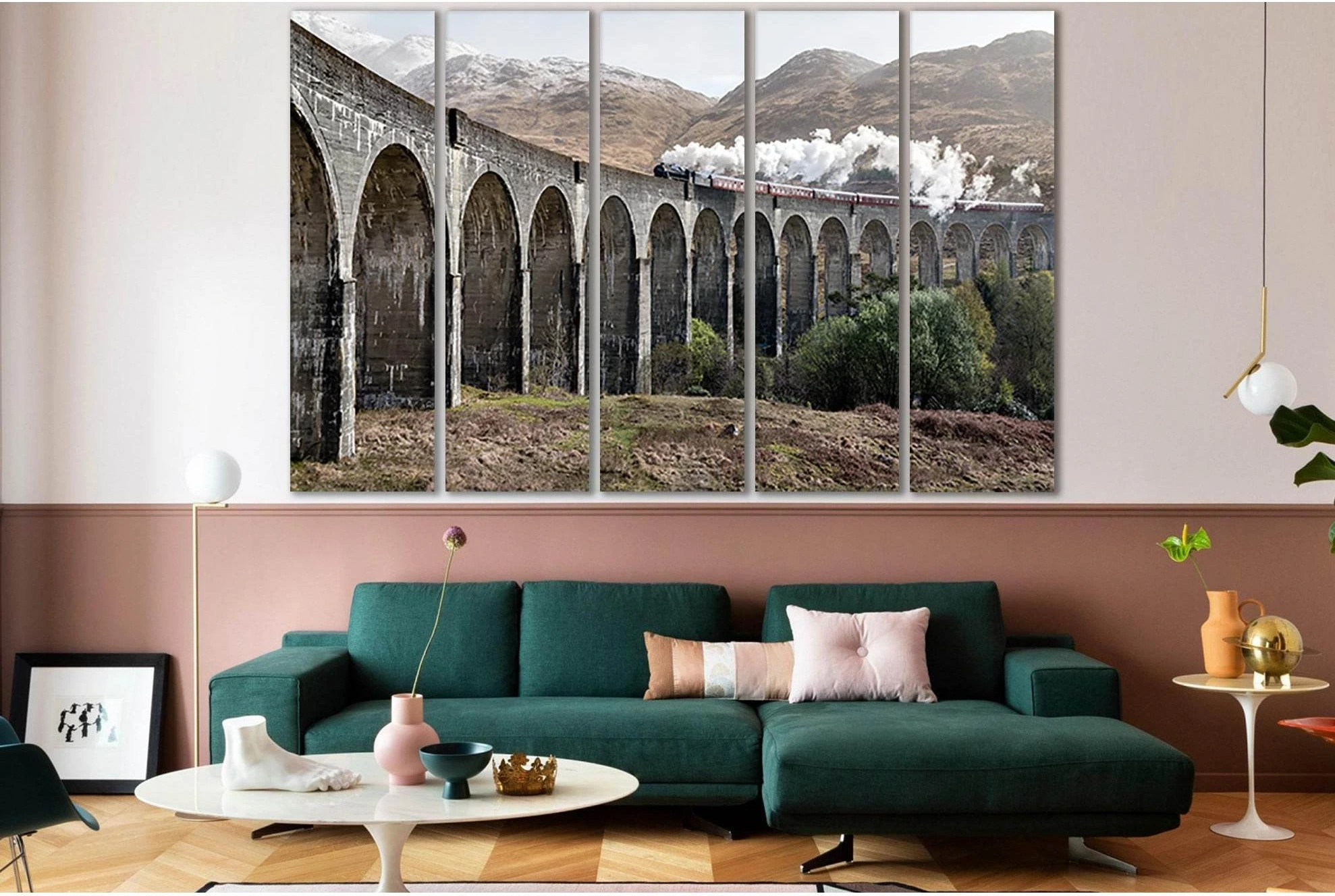 Bridges Glenfinnan Viaduct №SL1106 Ready to Hang Canvas Print - Zellart Canvas Prints 0new, ALL_Products, Bridges Wall Art