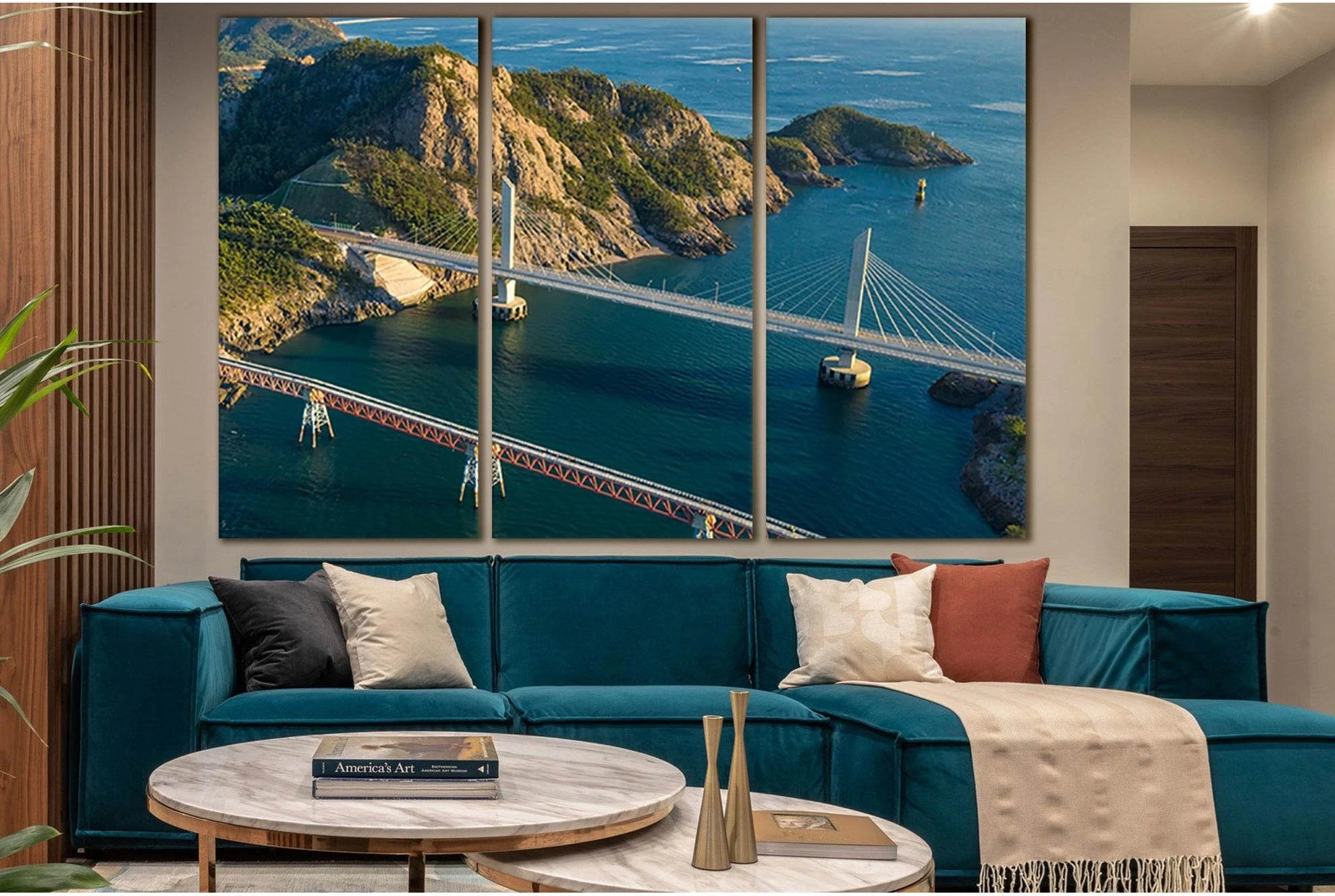 Bridges In South Korea №SL1110 Ready to Hang Canvas Print - Zellart Canvas Prints 0new, ALL_Products, Bridges Wall Art