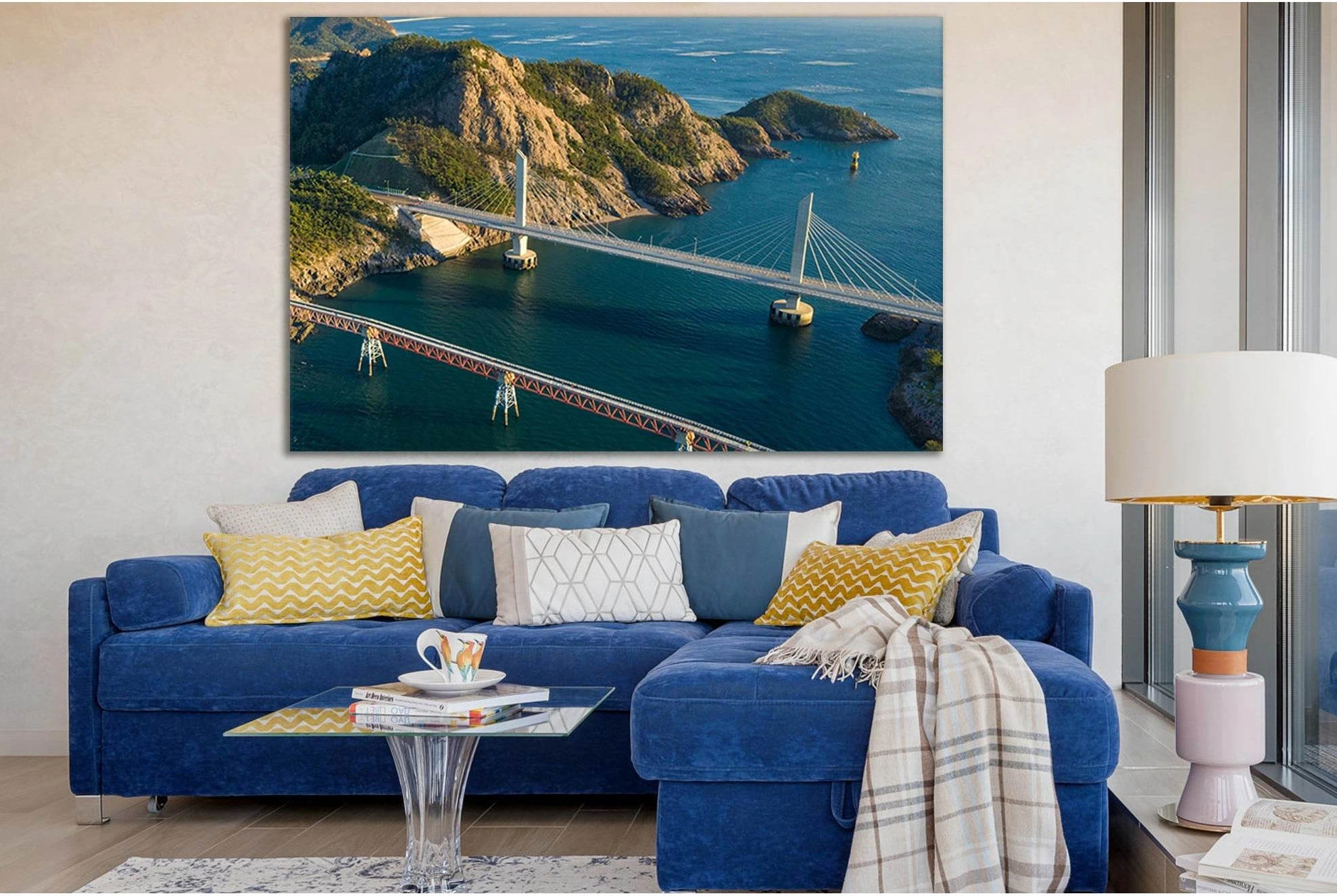 Bridges In South Korea №SL1110 Ready to Hang Canvas Print - Zellart Canvas Prints 0new, ALL_Products, Bridges Wall Art