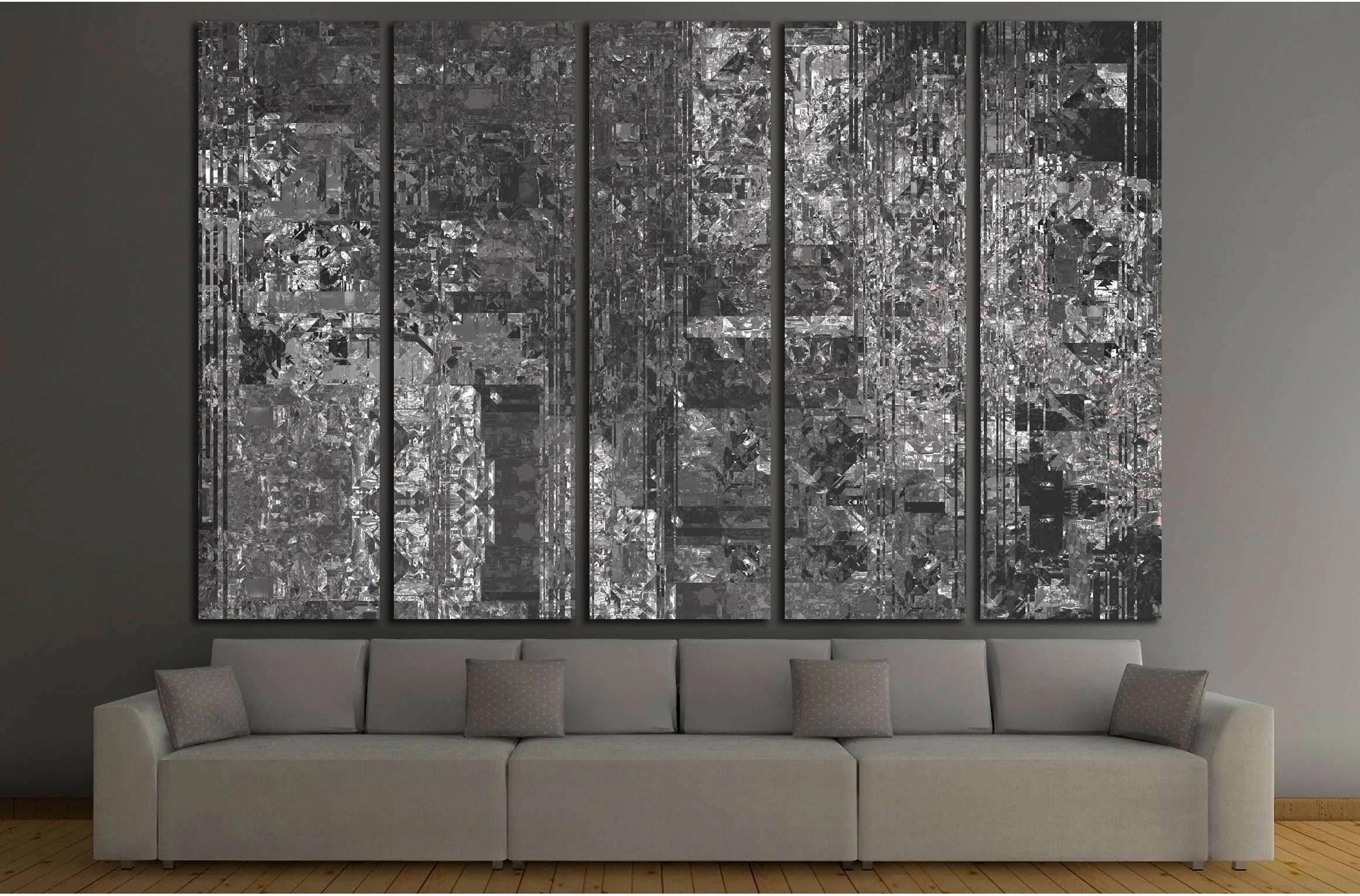 Bright abstract mosaic grey background with gloss №3229 Ready to Hang Canvas Print - Zellart Canvas Prints ALL_Products, s-3229