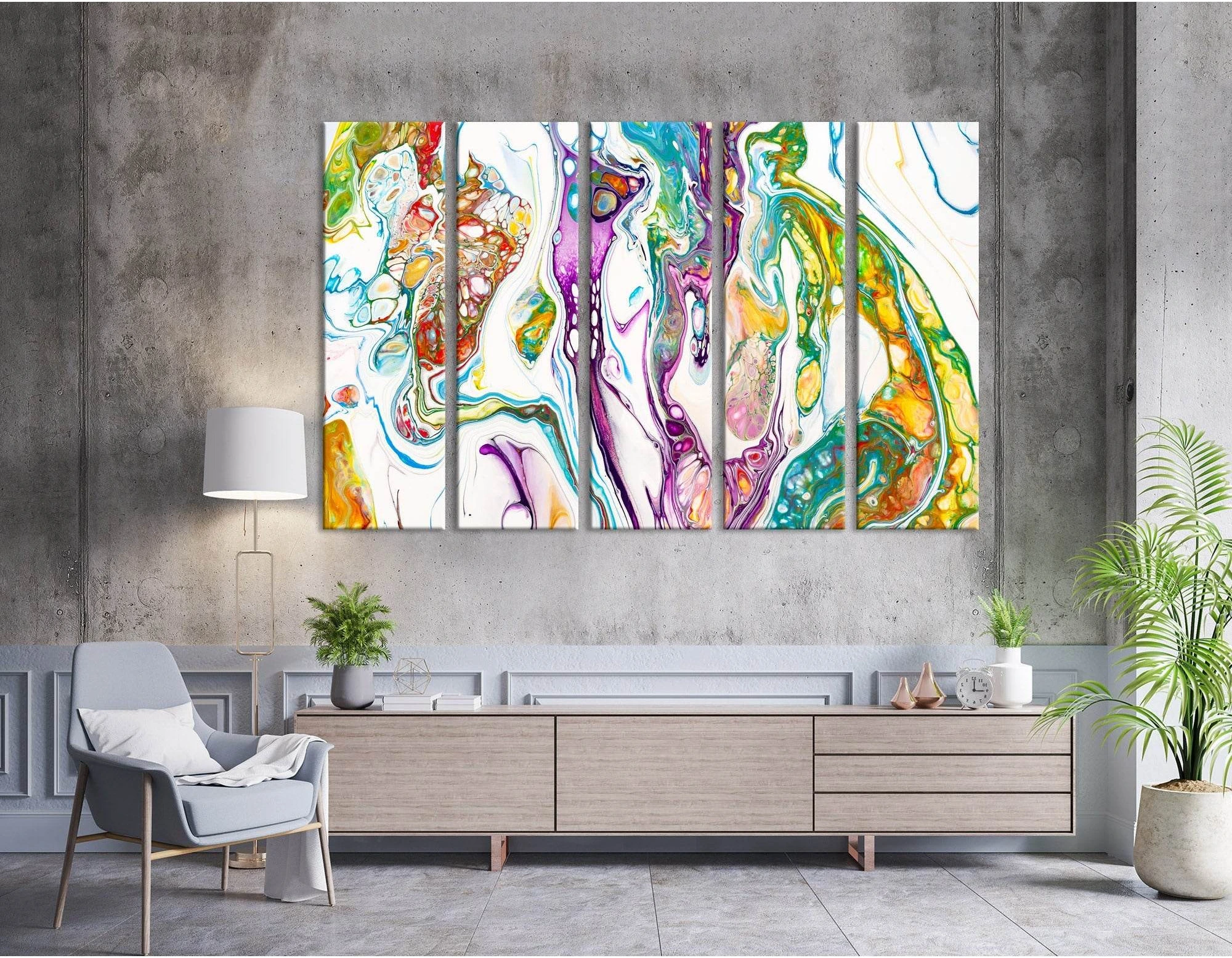 Bright Colorful Abstract №04393 Ready to Hang Canvas Print - Zellart Canvas Prints ALL_Products