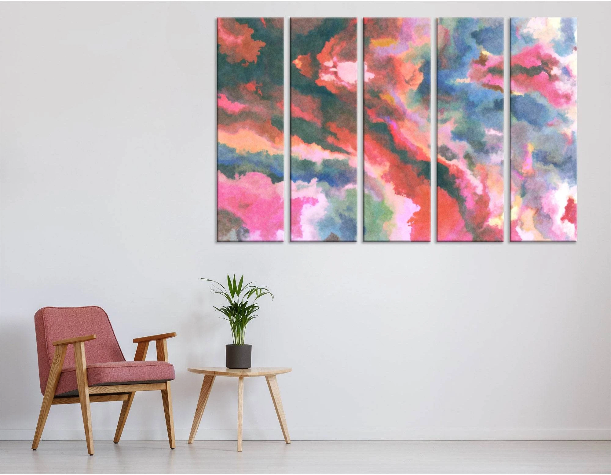 Bright Pink Abstract №04340 Ready to Hang Canvas Print - Zellart Canvas Prints ALL_Products