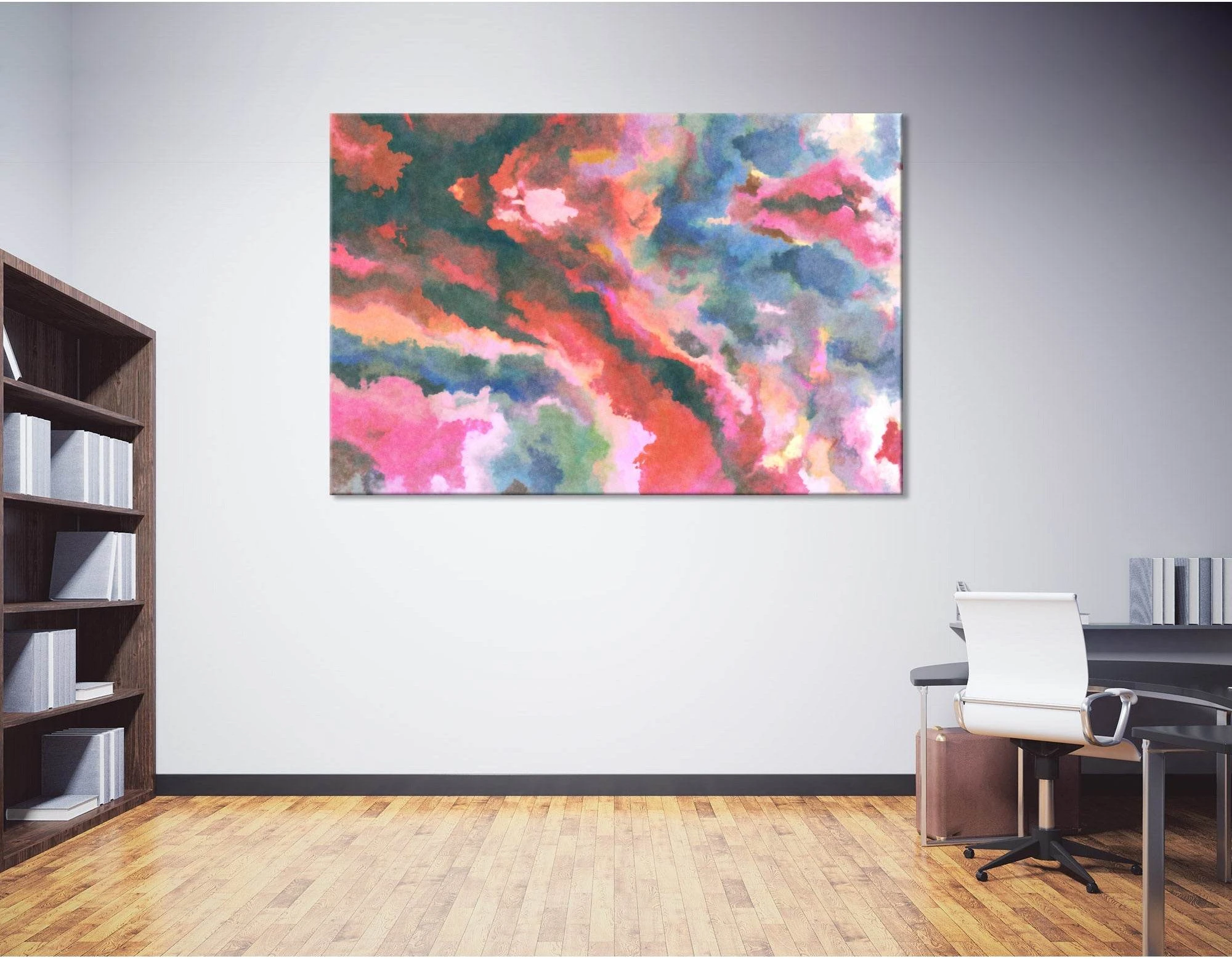 Bright Pink Abstract №04340 Ready to Hang Canvas Print - Zellart Canvas Prints ALL_Products