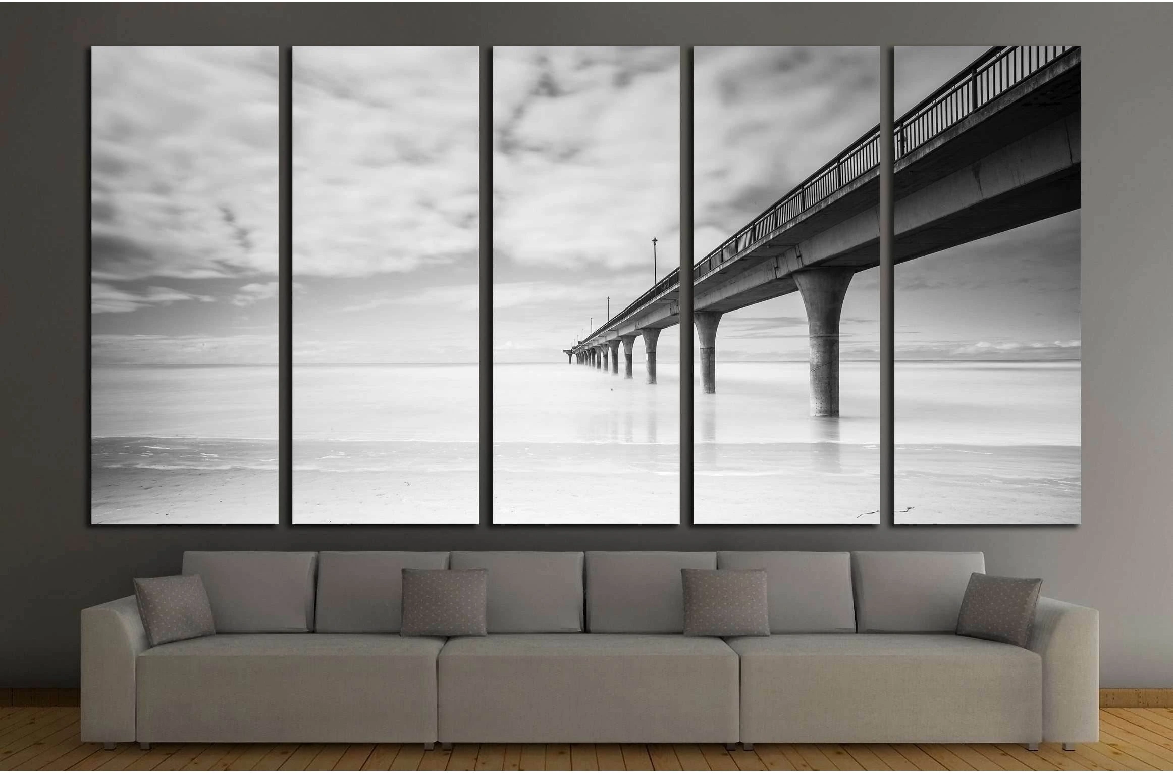 Brighton Pier Of Christchurch, New Zealand №2526 Ready to Hang Canvas Print - Zellart Canvas Prints ALL_Products, s-2526