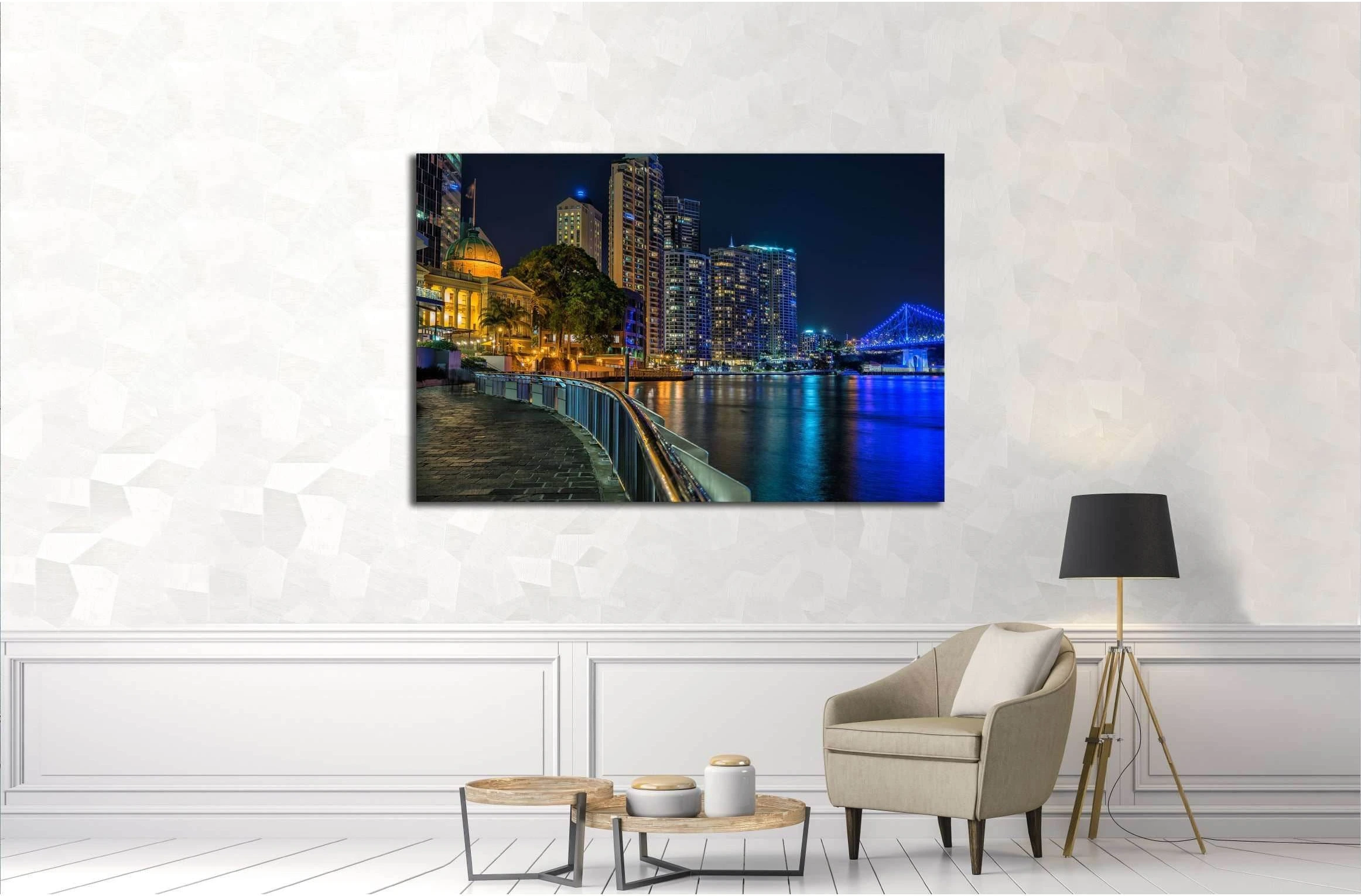 Brisbane waterfront №3010 Ready to Hang Canvas Print - Zellart Canvas Prints ALL_Products, s-3010