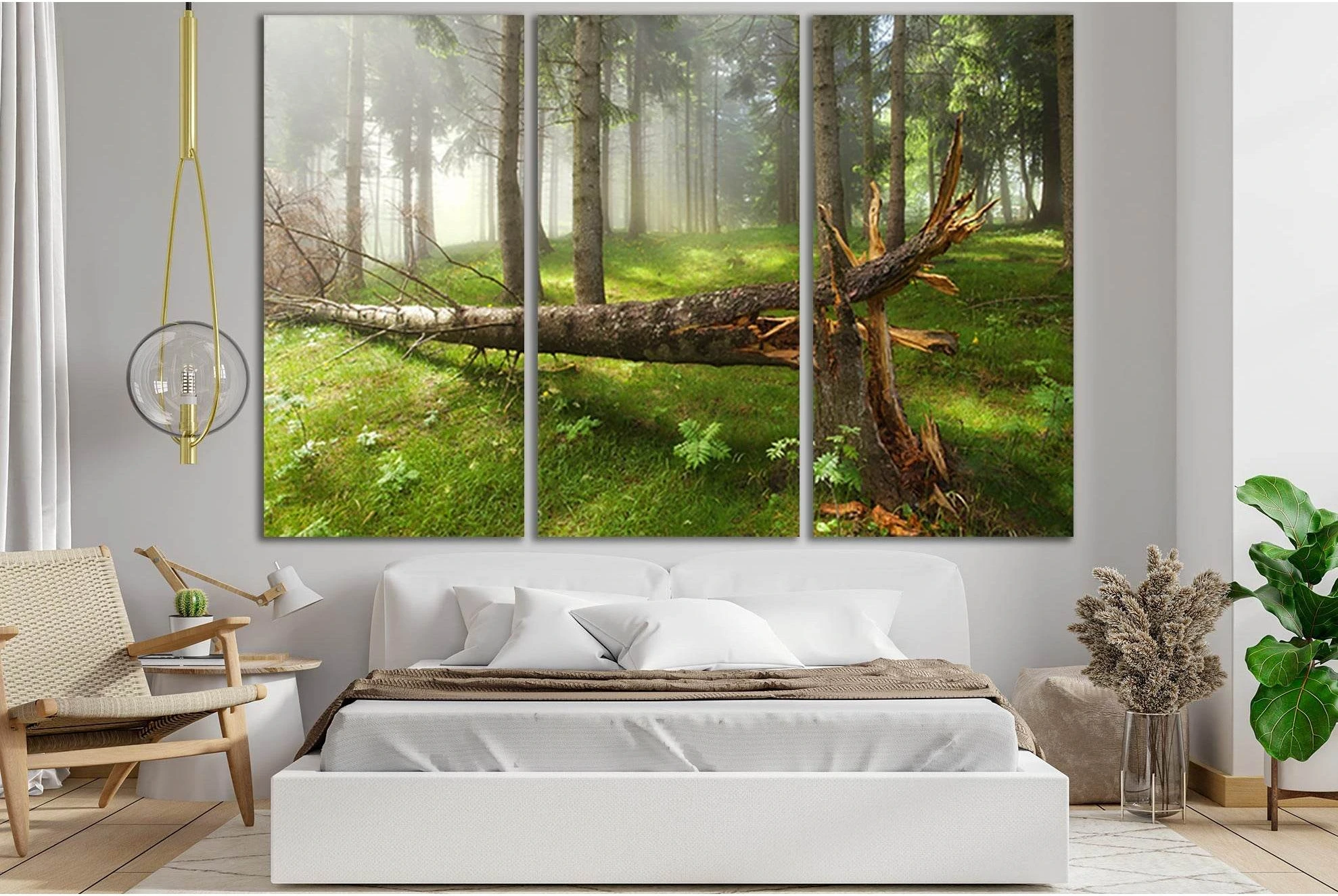 Broken Tree In The Forest №SL798 Ready to Hang Canvas Print - Zellart Canvas Prints 0new, ALL_Products, Trees Wall Art
