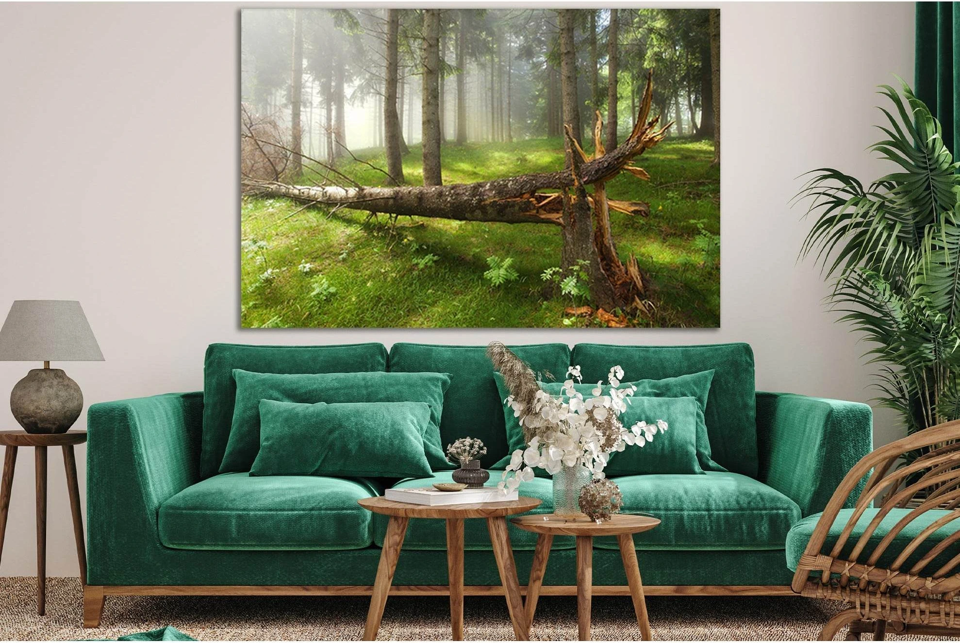 Broken Tree In The Forest №SL798 Ready to Hang Canvas Print - Zellart Canvas Prints 0new, ALL_Products, Trees Wall Art