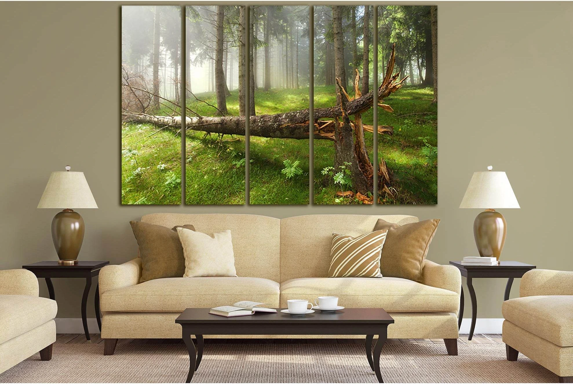 Broken Tree In The Forest №SL798 Ready to Hang Canvas Print - Zellart Canvas Prints 0new, ALL_Products, Trees Wall Art