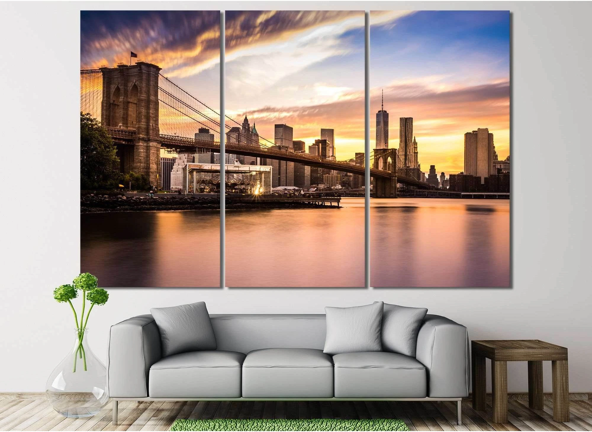 Brooklyn Bridge №124 Ready to Hang Canvas Print - Zellart Canvas Prints 0_NY_ART, ALL_Products, wd-124
