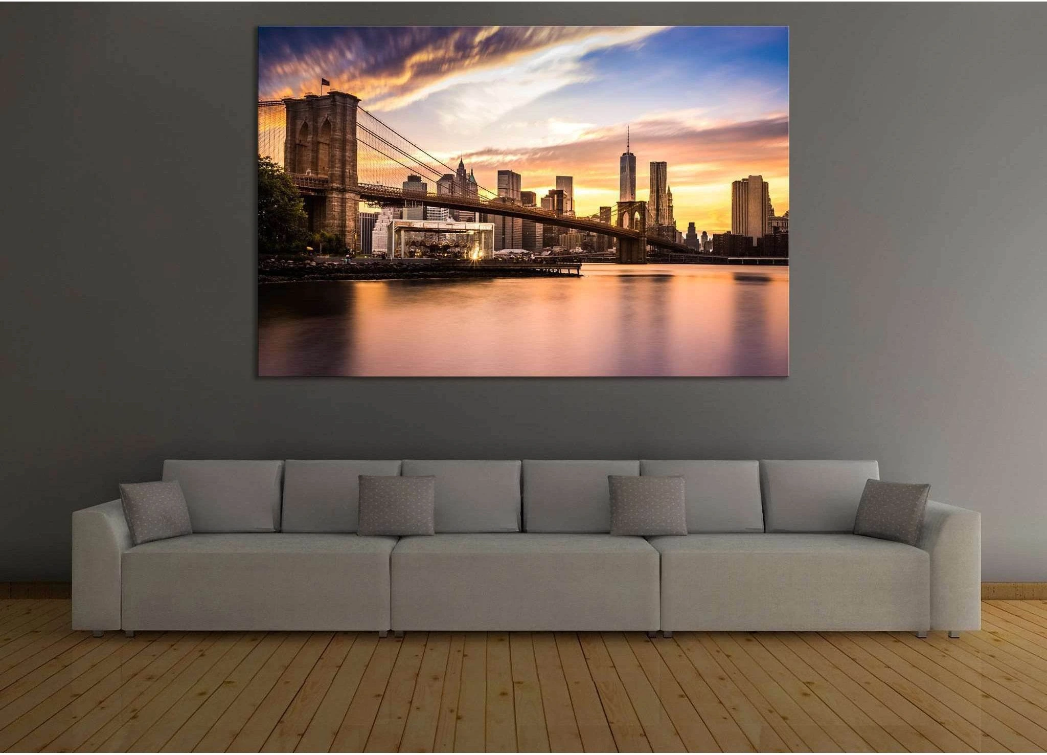 Brooklyn Bridge №124 Ready to Hang Canvas Print - Zellart Canvas Prints 0_NY_ART, ALL_Products, wd-124