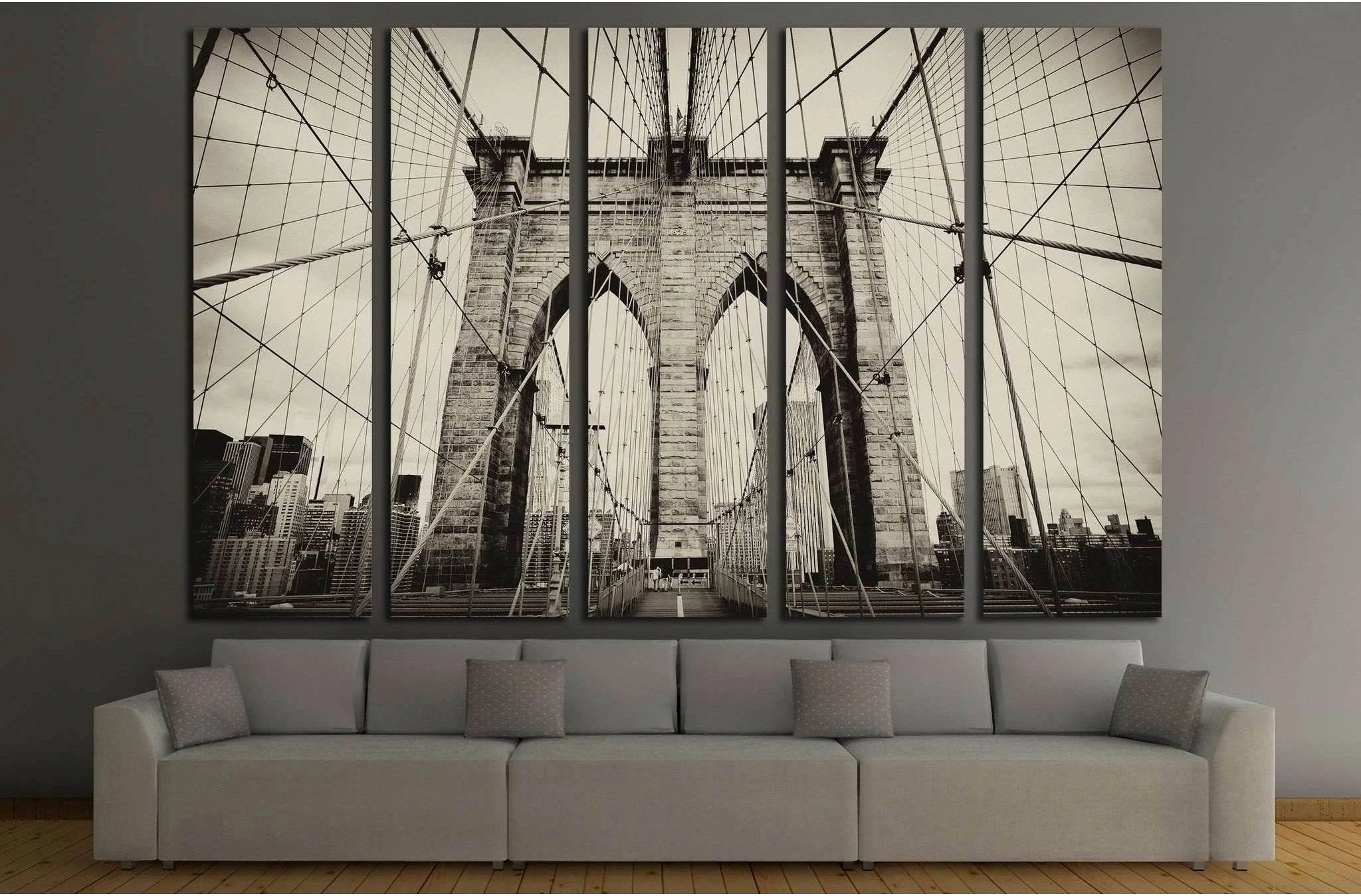Brooklyn Bridge №563 Ready to Hang Canvas Print - Zellart Canvas Prints 0_NY_ART, ALL_Products, s-563