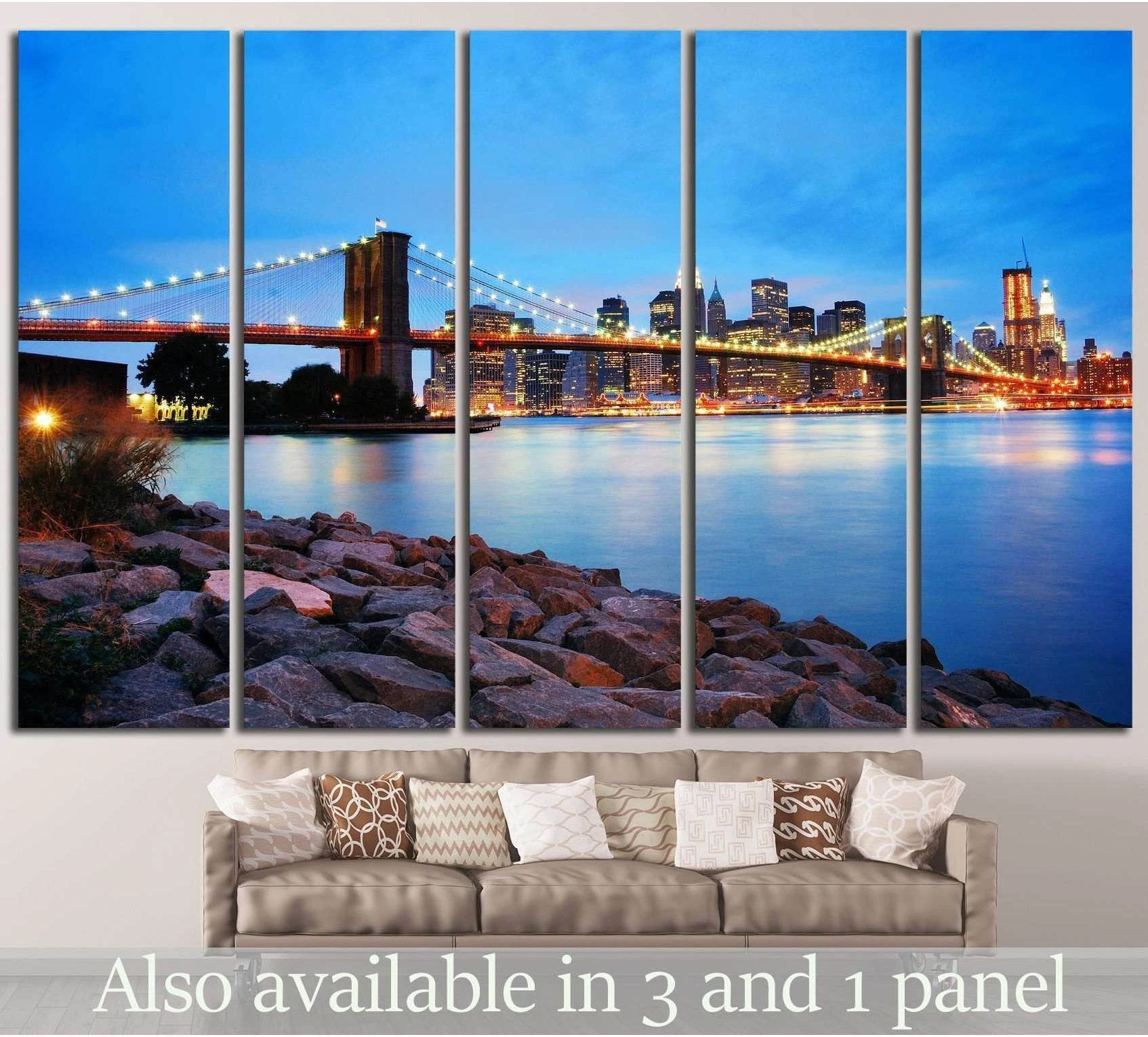 Brooklyn Bridge №760 Ready to Hang Canvas Print - Zellart Canvas Prints 0_NY_ART, ALL_Products, s-760