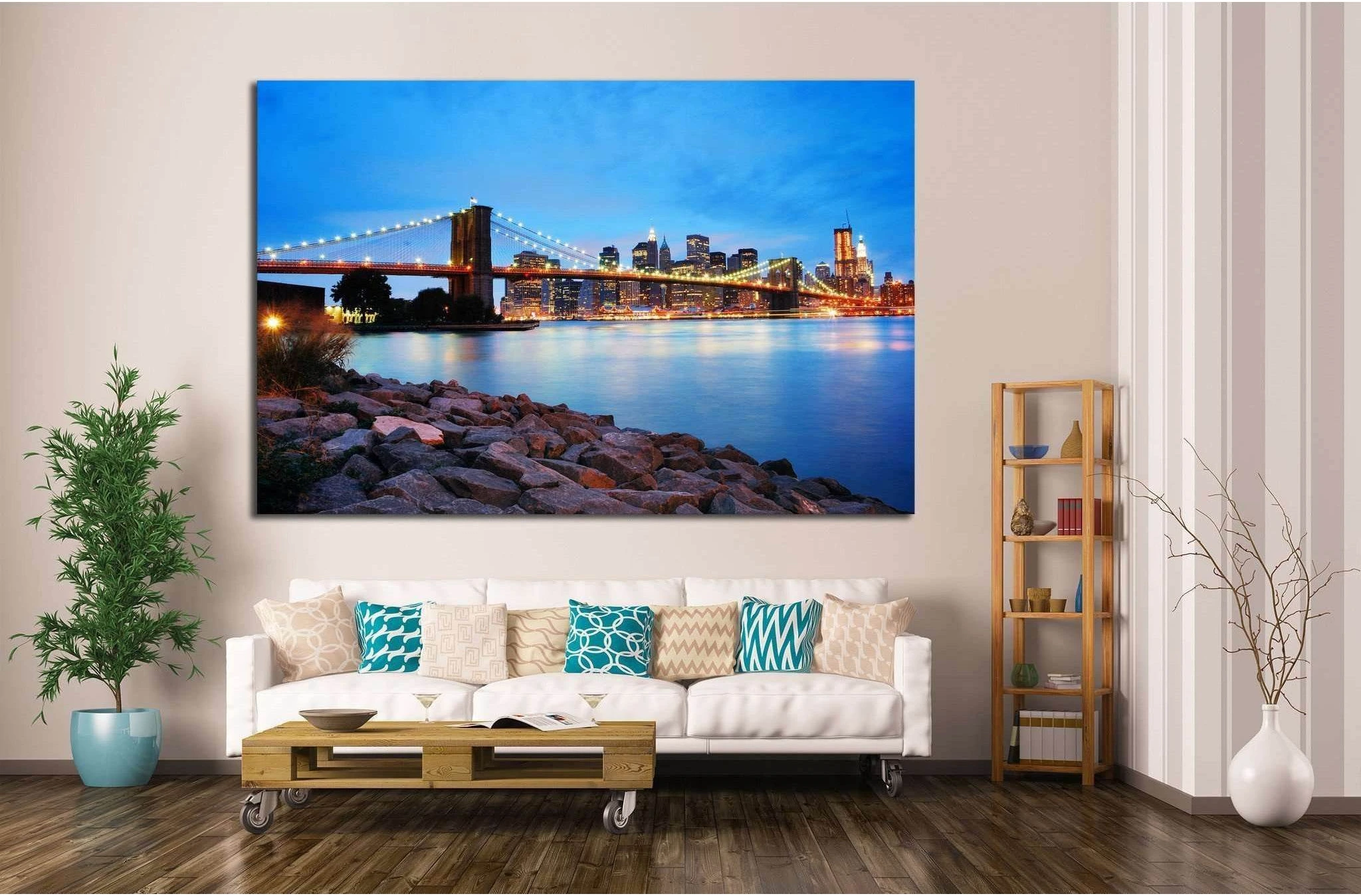Brooklyn Bridge №760 Ready to Hang Canvas Print - Zellart Canvas Prints 0_NY_ART, ALL_Products, s-760