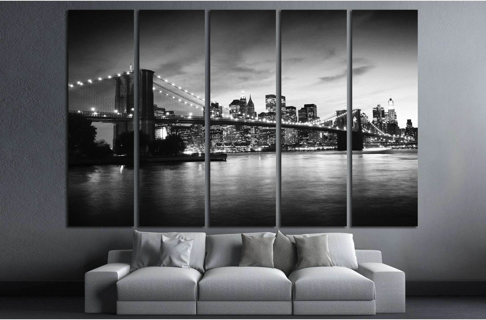 Brooklyn Bridge №775 Ready to Hang Canvas Print - Zellart Canvas Prints 0_NY_ART, ALL_Products, s-775