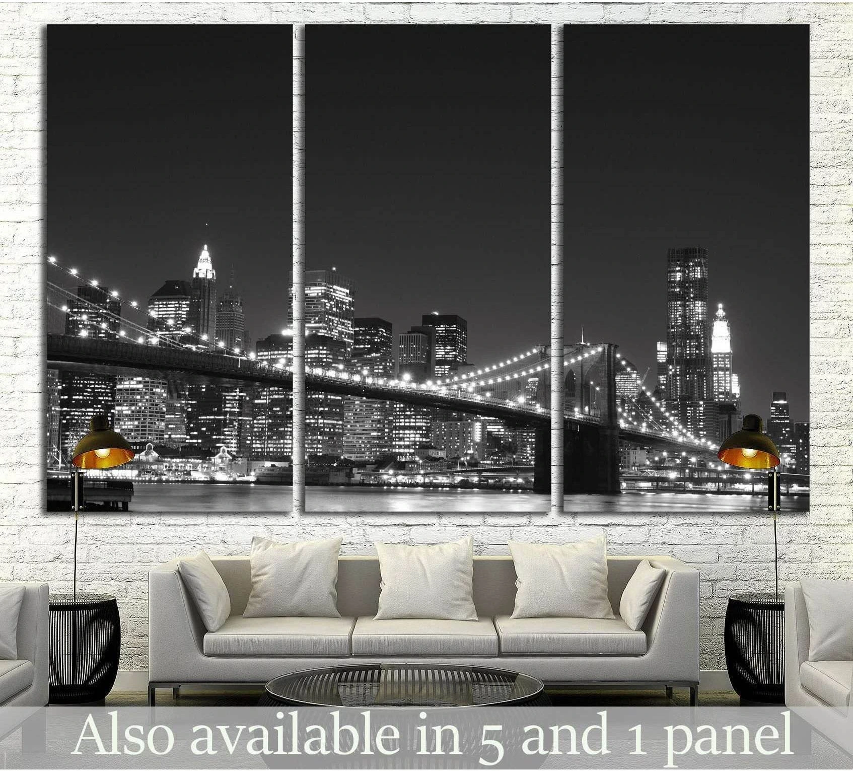 Brooklyn Bridge and Manhattan Skyline №762 Ready to Hang Canvas Print - Zellart Canvas Prints 0_NY_ART, ALL_Products, s-762
