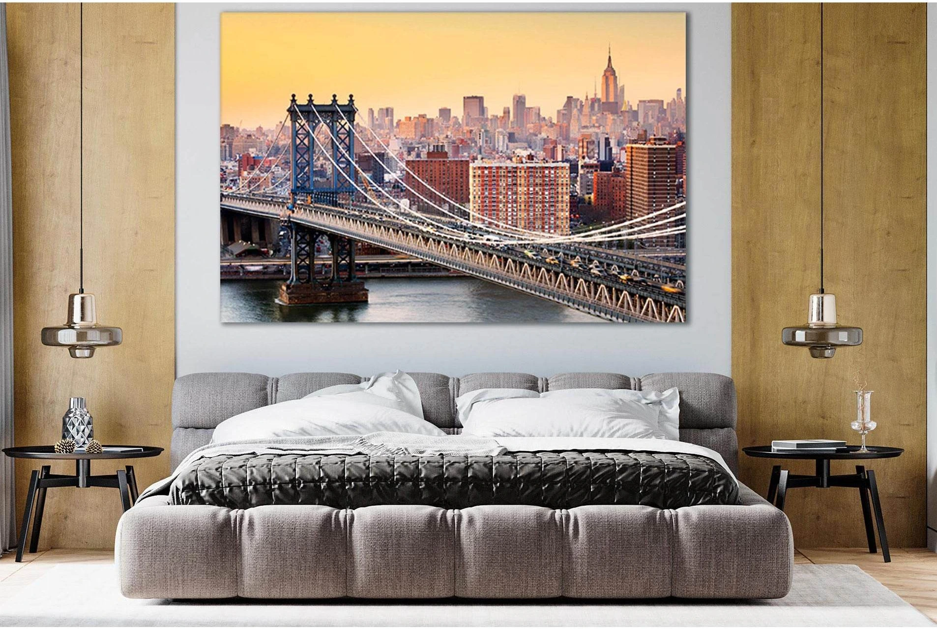 Brooklyn Bridge New York Manhattan №SL310 Ready to Hang Canvas Print - Zellart Canvas Prints 0_NY_ART, 0new, ALL_Products, Cityscapes & Skylines