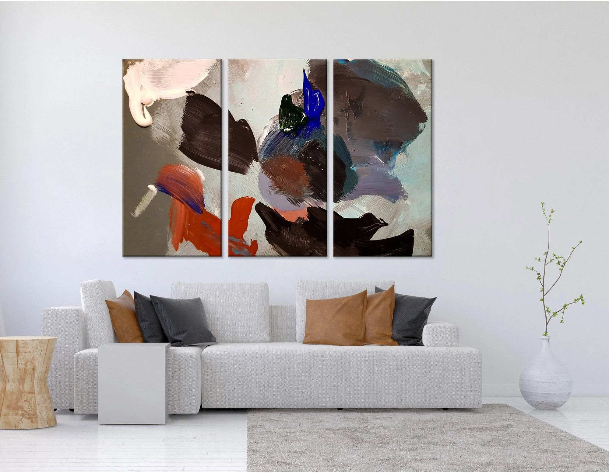 Brown, Red, Gray Abstract №04261 Ready to Hang Canvas Print - Zellart Canvas Prints ALL_Products