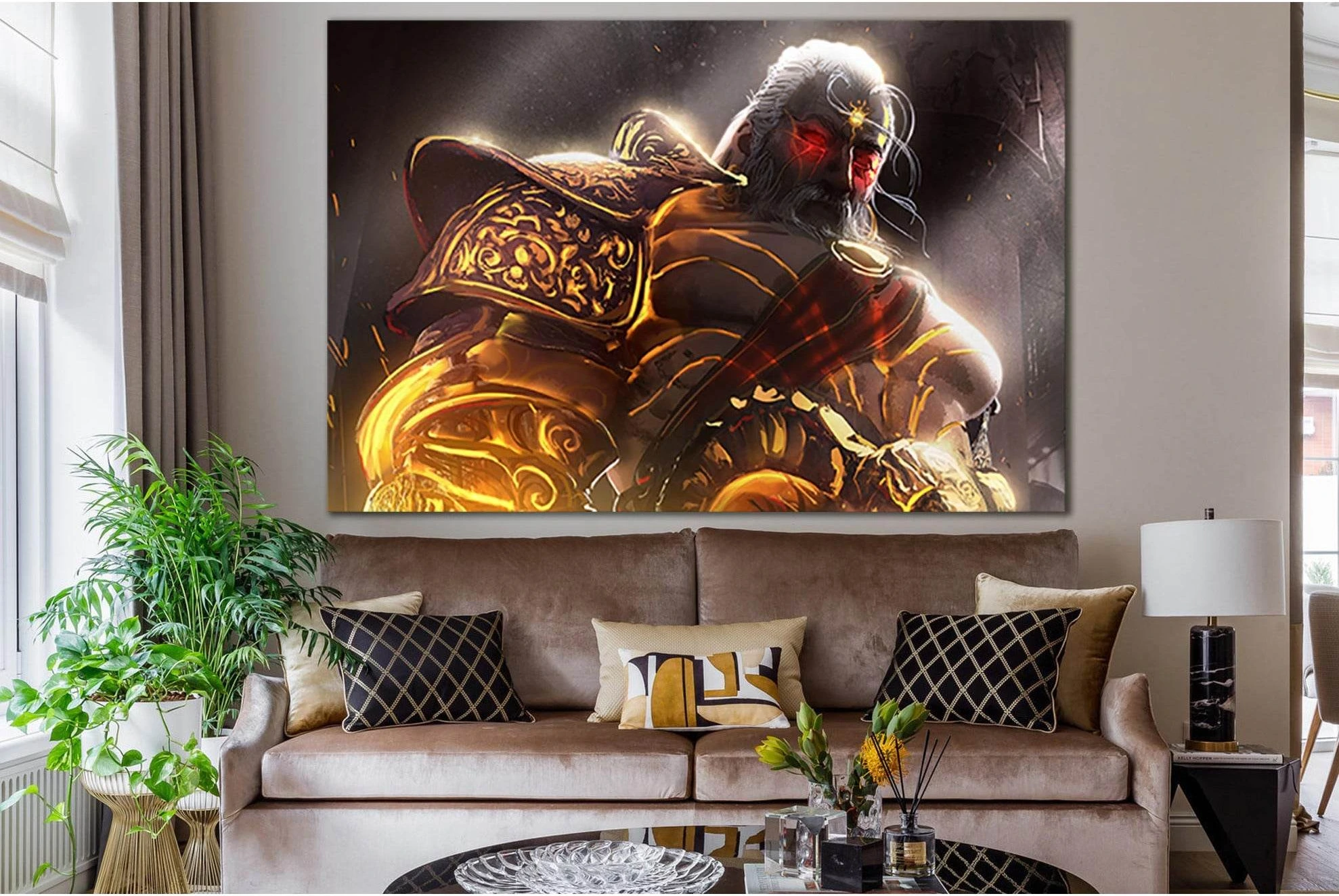 Brutal Muscular Warrior №SL1249 Ready to Hang Canvas Print - Zellart Canvas Prints 0new, ALL_Products, Fantasy And Sci Fi Wall Art