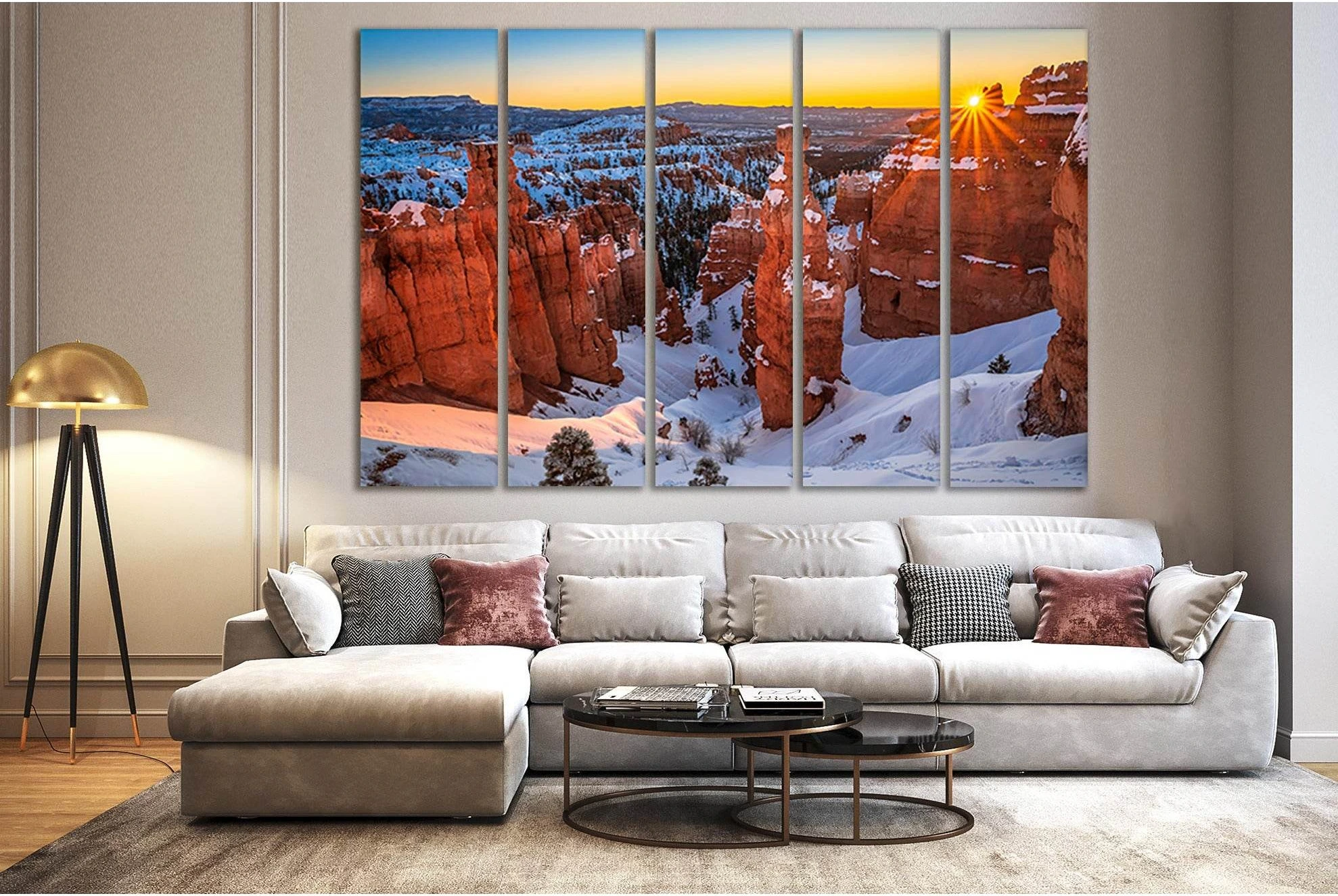 Bryce Canyon At Sunset №SL220 Ready to Hang Canvas Print - Zellart Canvas Prints 0new, ALL_Products, SUNRISE & SUNSET WALL ART